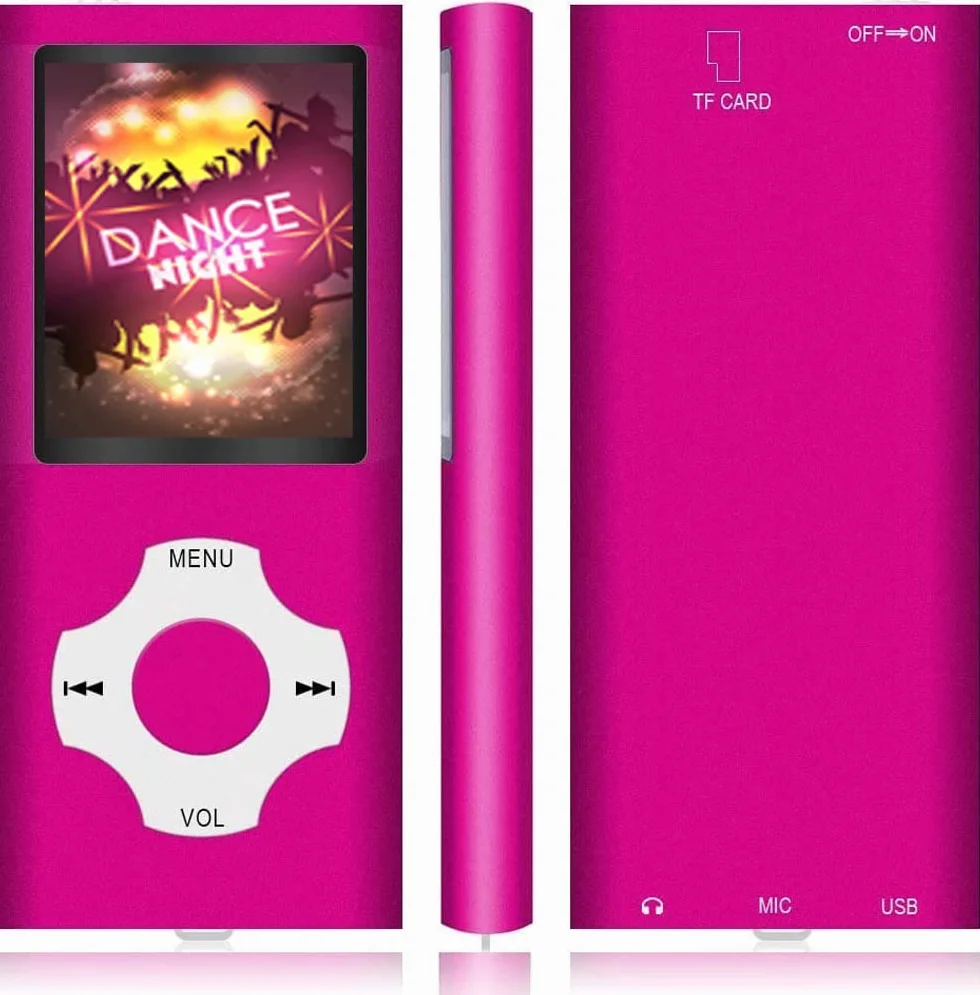 32GB Reproductor MP3 Portátil, MP3 con Pantalla de 1,8 Pulgadas LCD, HiFi MP3 Player Portátil sin Pérdida, E-Book, Radio FM, Grabadora de Voz, Auriculares Incluidos, Rosa
