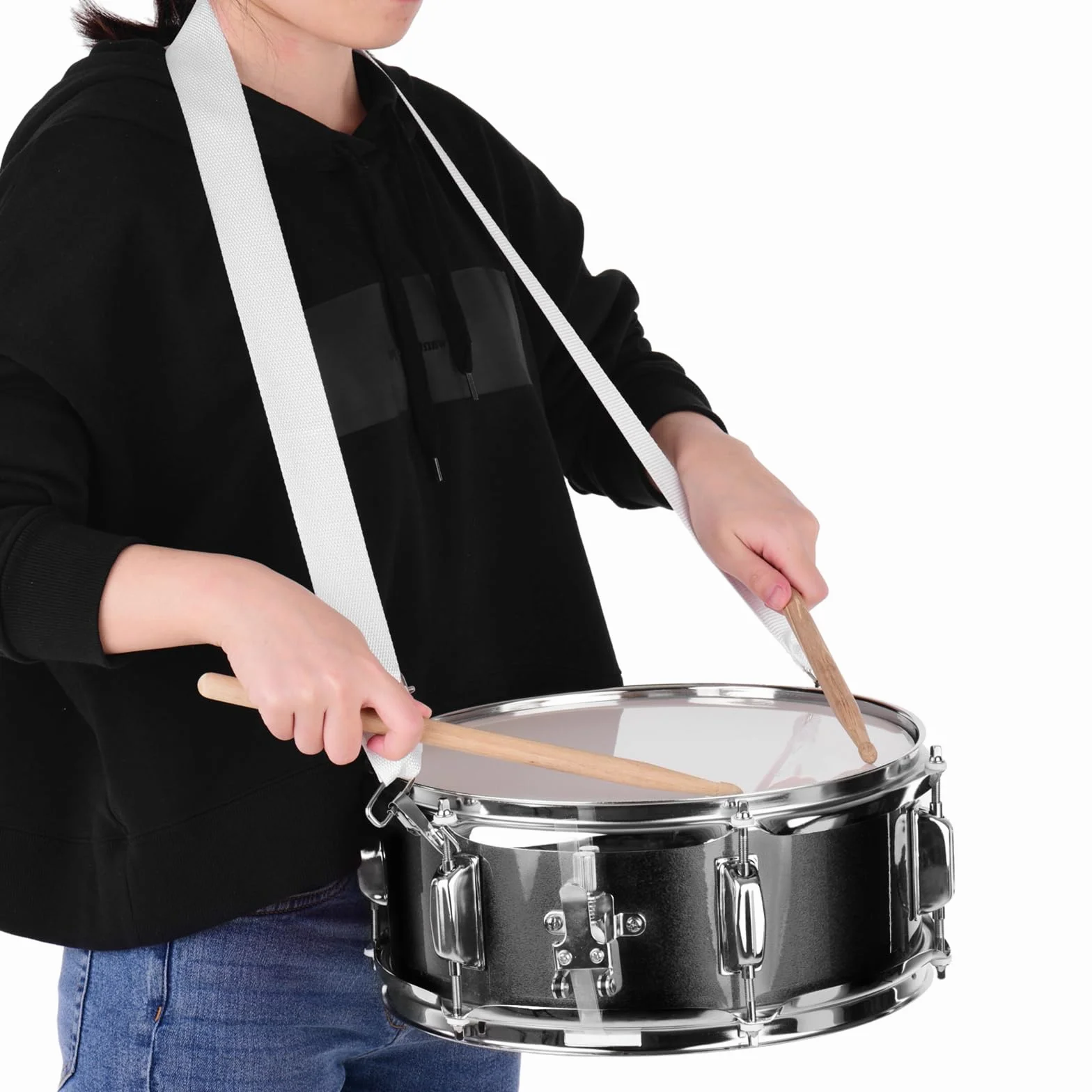 Caja de 12 Pulgadas Con Baquetas, Correa Para el Hombro, Instrumento de Percusión Con Llave de Tambor Para Estudiantes Principiantes, Marcha, Juego Portátil (Ferroso)