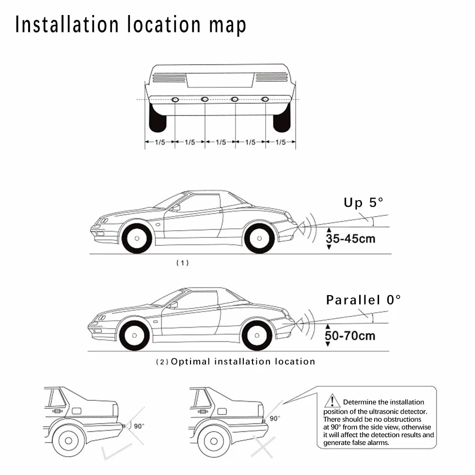 Sensor de Aparcamiento de Automóviles, Pantalla LED de Distancia con Advertencia Audible para Vehículos, Camiones, Camionetas + 4 Sensores de Estacionamiento