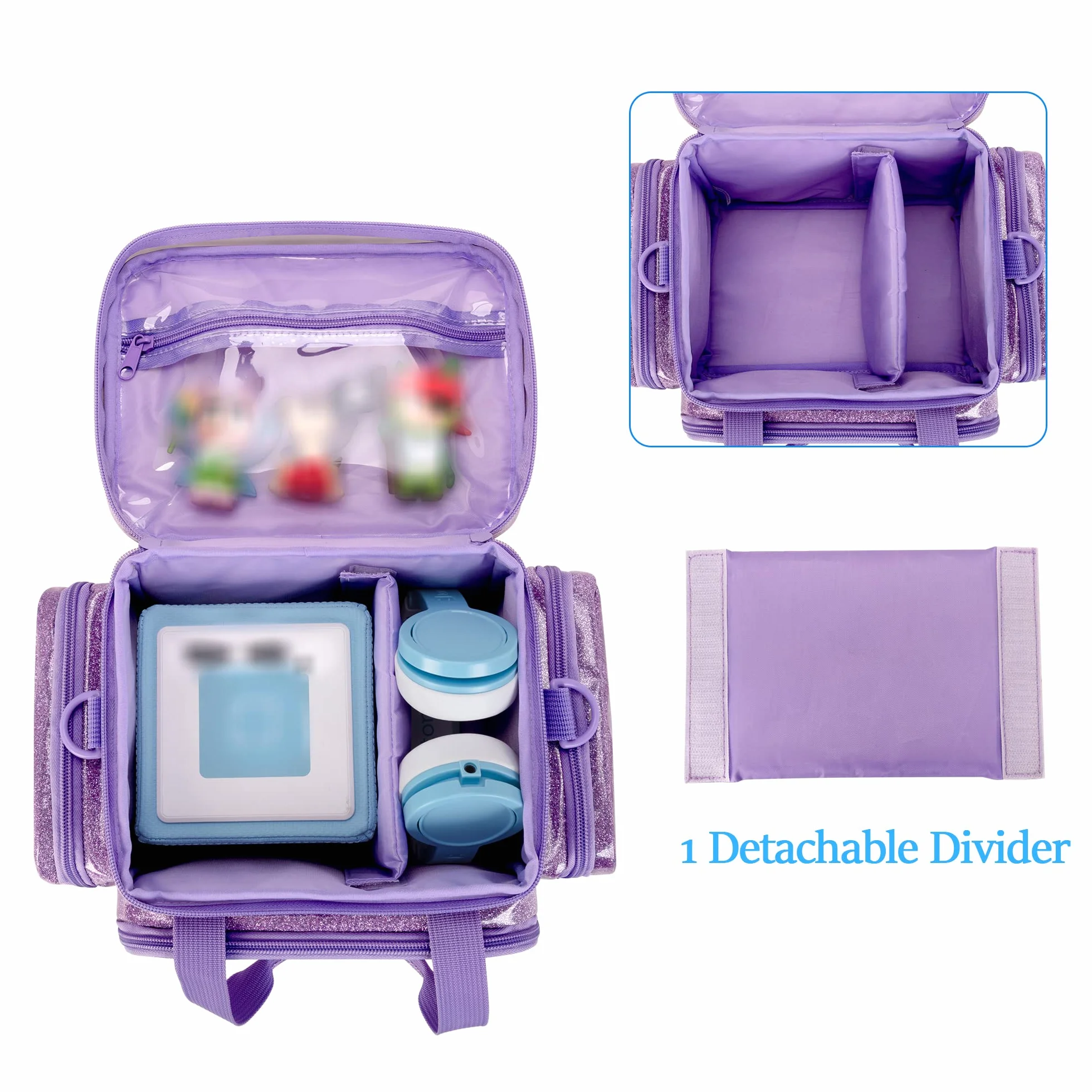 LoDrid Estuche de Transporte Compatible con Tonie 2/1, Bolsa de Almacenamiento para Juego de Reproductor de Audio y Accesorios con asa y Correa para el Hombro, púrpura (diseño Patentado)