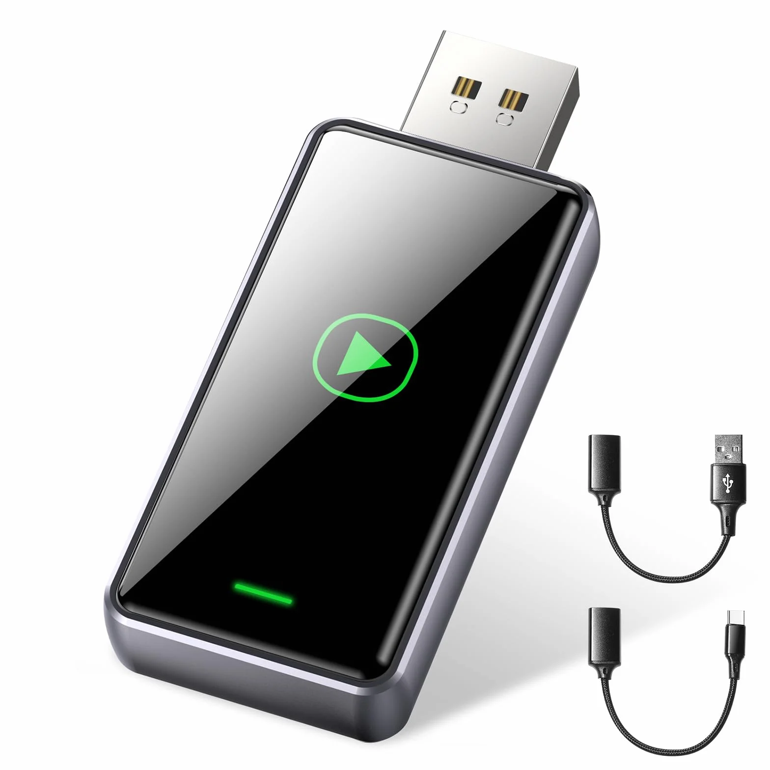 S1 Adaptador CarPlay Inalámbrico para Coche con CarPlay por Cable, Convierte CarPlay con Cable a Inalámbrico, USB A/C Plug and Play, Compatible iOS 10+ y Coches con Car Play