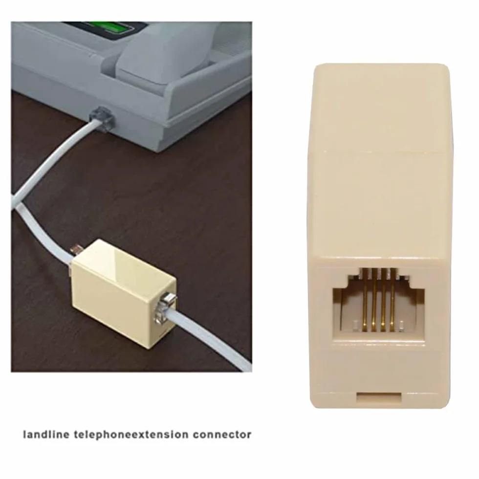 Cablecc 4 Adaptadores Divisores de Teléfono 6P4C RJ11 RJ12 1 Entrada 2 Salidas 1 a 4 Vías