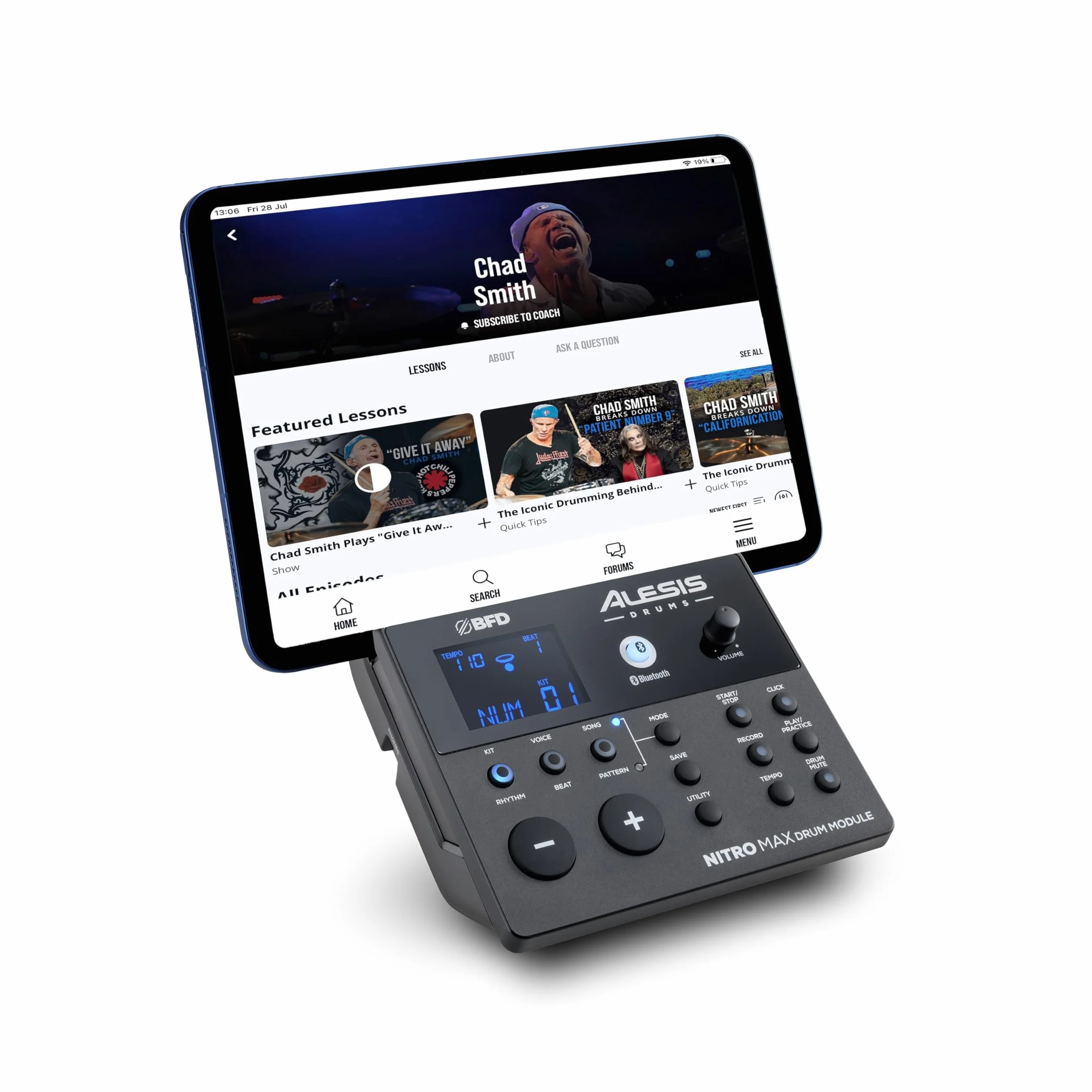 Alesis Nitro Max Kit - Batería Electrónica Compacta con Parches de Malla Silenciosos, Caja de Doble Zona de 10", Bluetooth, +440 Sonidos BFD, Drumeo, USB MIDI, Pedal de Bombo