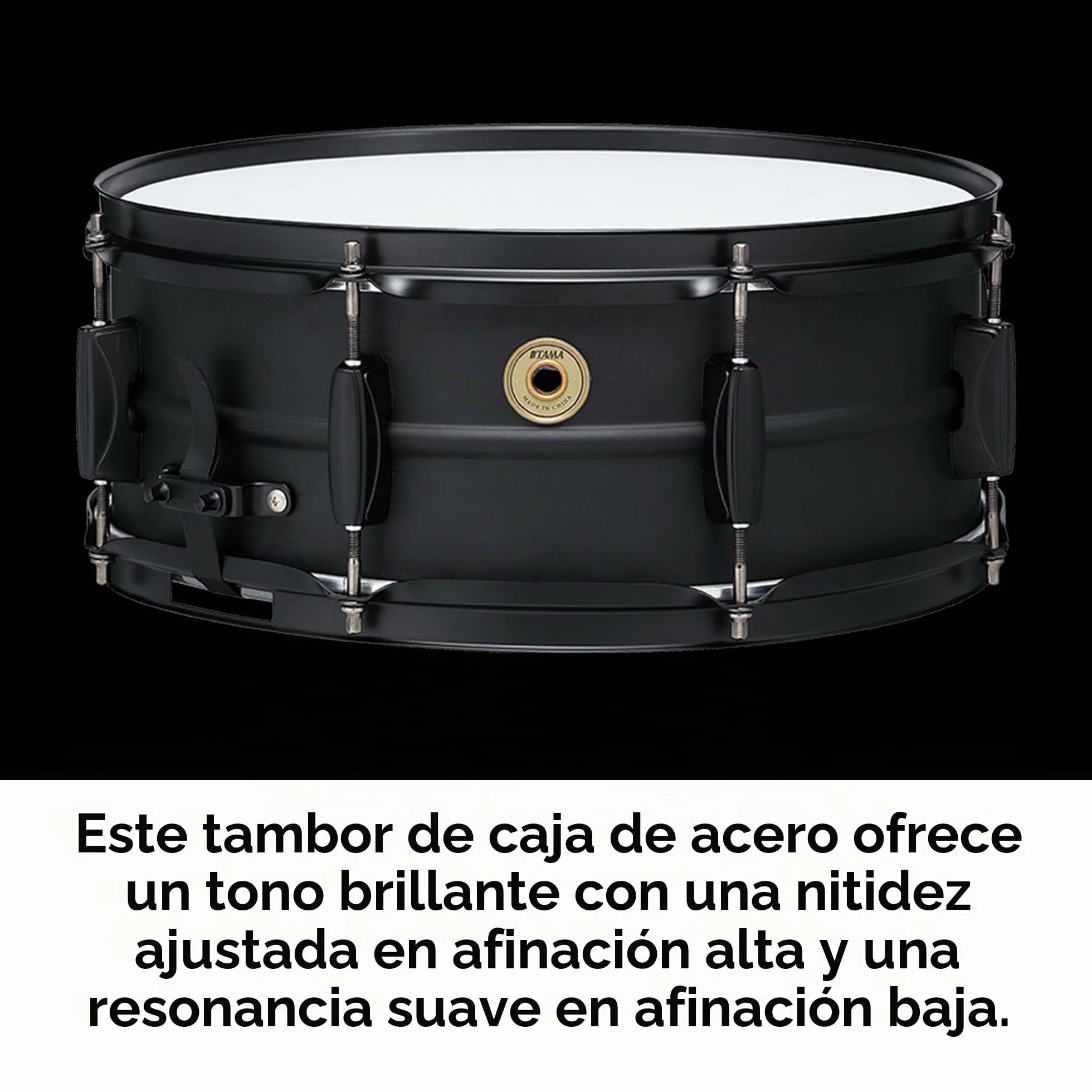 Tama Metalworks Black Steel (BST1455BK) - Tambor (14 x 5,5 pulgadas), color negro mate