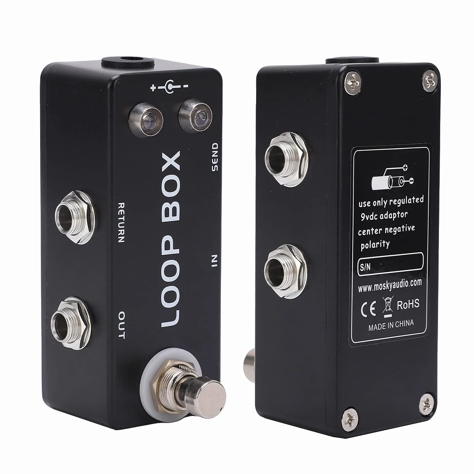 Pedal de Guitarra True Bypass Loop Switcher Pedal de Efectos con Indicador LED para Ajustar para Instrumentos Musicales