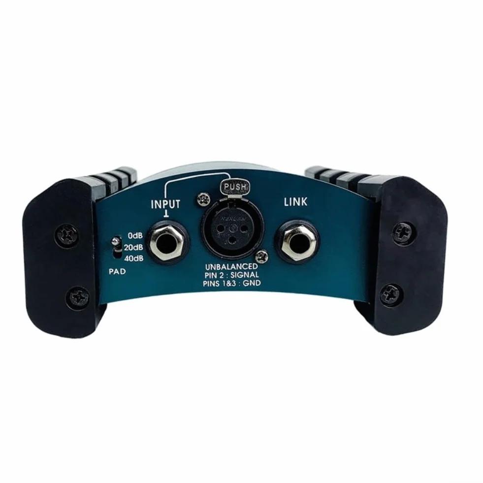 DI Box, Convertidor de impedancia de audio activo profesional, caja de inyección directa de potencia para grabación de estudio de etapa azul de aluminio