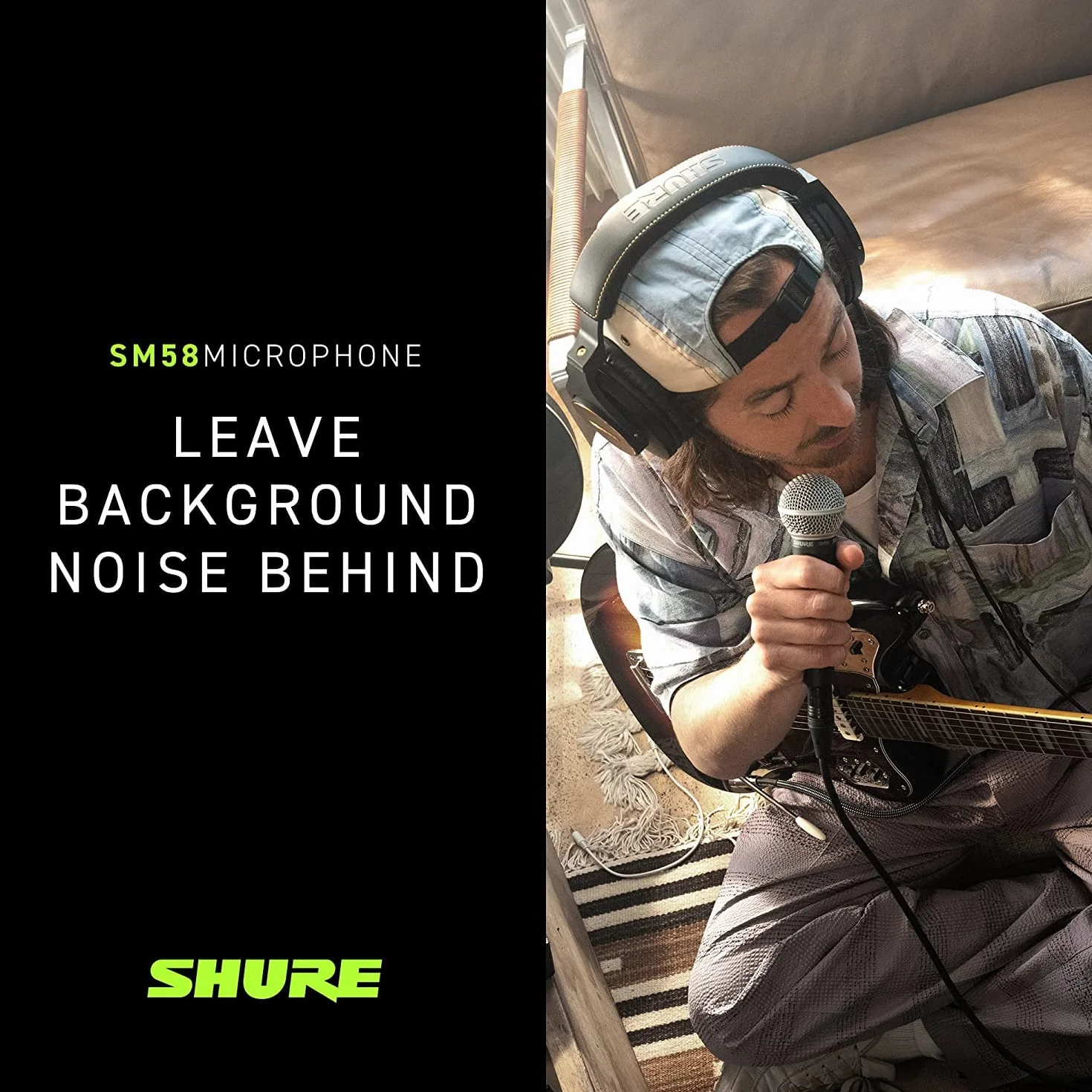 Shure SM58-LC El micrófono de Voz dinámico está diseñado para el Uso Profesional en Voces en actuaciones en Vivo, Refuerzo de Sonido y grabaciones de Estudio - No se Incluye el Cable (SM58-LCE)