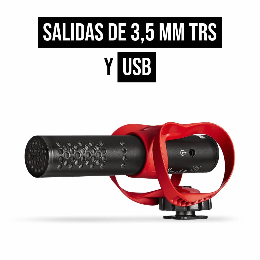 RØDE VideoMic GO II micrófono de cañón ultracompacto para cámara, con Salidas de 3,5 mm y USB, Ideal para grabación de Video, creación de Contenido, podcasts y videollamadas