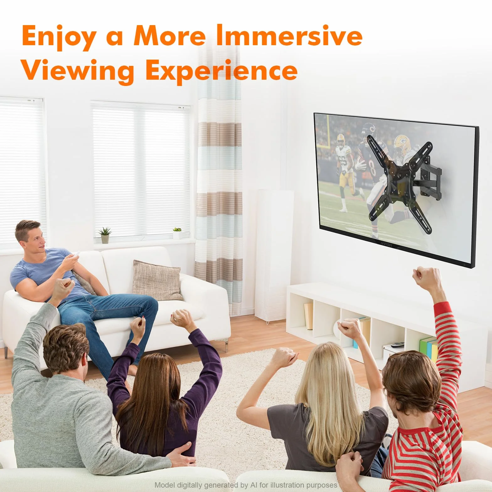 GRIFEMA GB1010 Soporte TV Pared Universal 26-65" Giratorio Inclinable Articulado Brazo Extensible 35kg VESA 400x400mm