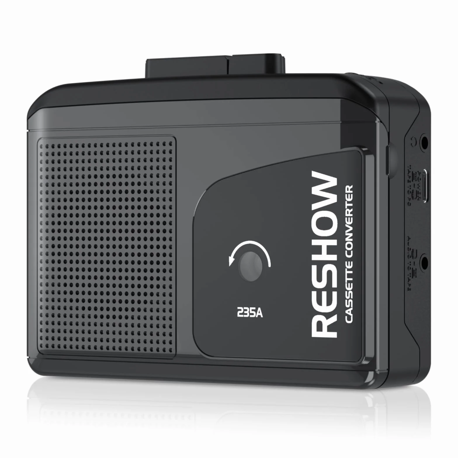Reproductor De Cassette Portátil con Altavoz Incorporado, Convertidor USB A MP3, Grabación Inversa (Negro)