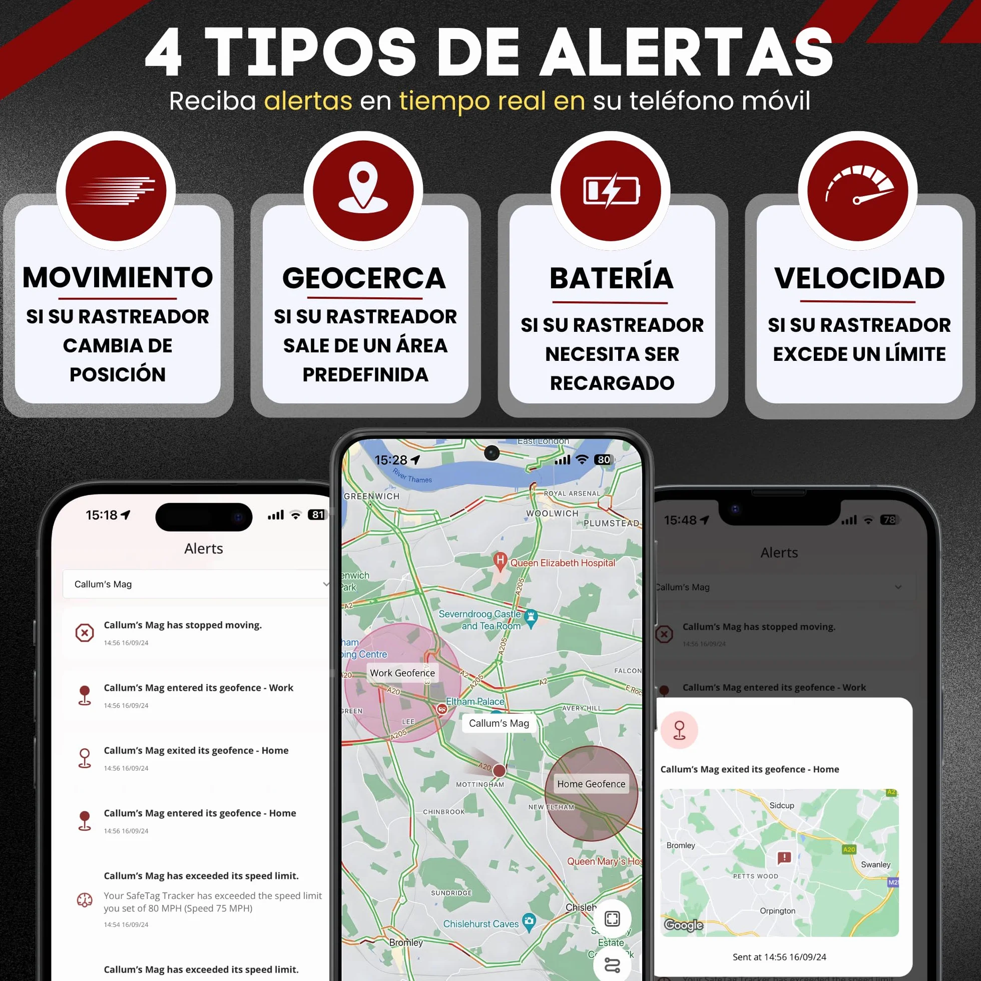 SafeTag mag 4G Rastreador GPS 4G LTE magnético Recargable 90 días en Espera + SIM
