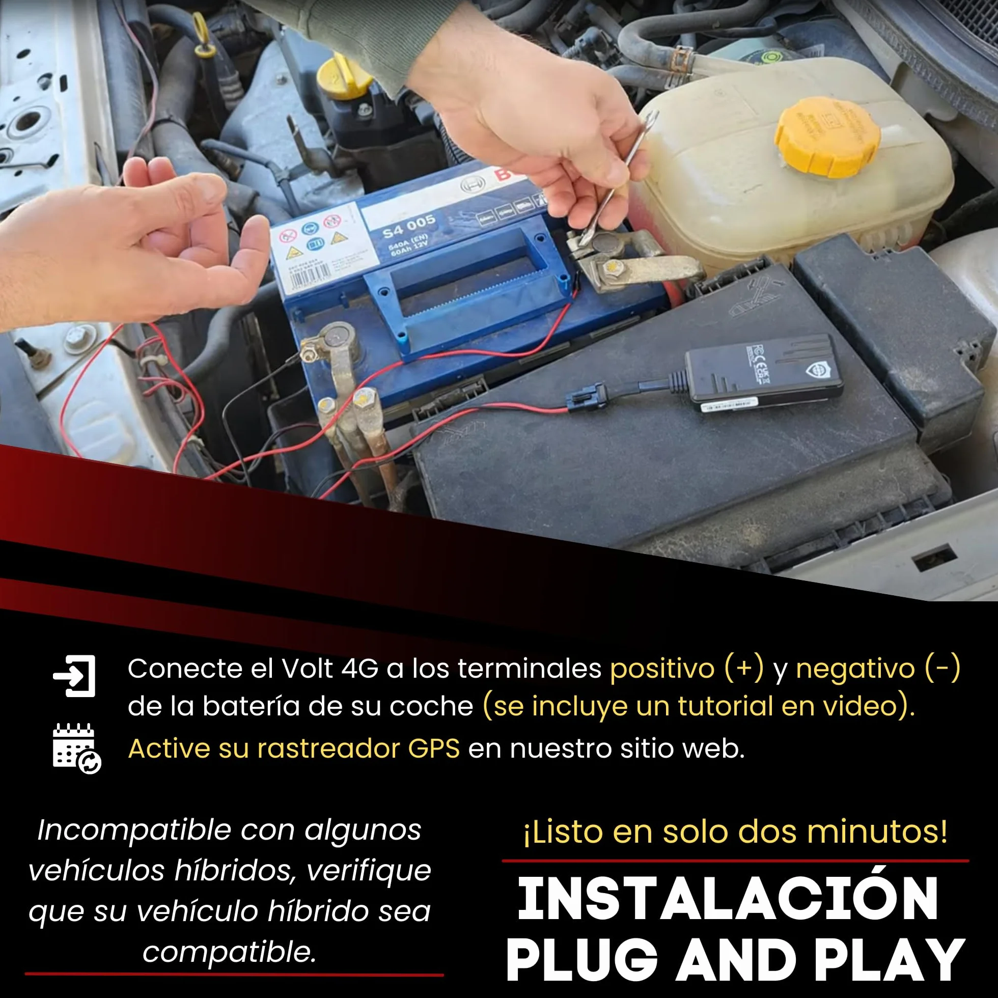 SafeTag Volt 4G LTE GPS Tracker Vehículo Seguimiento Tiempo Real 12-24V