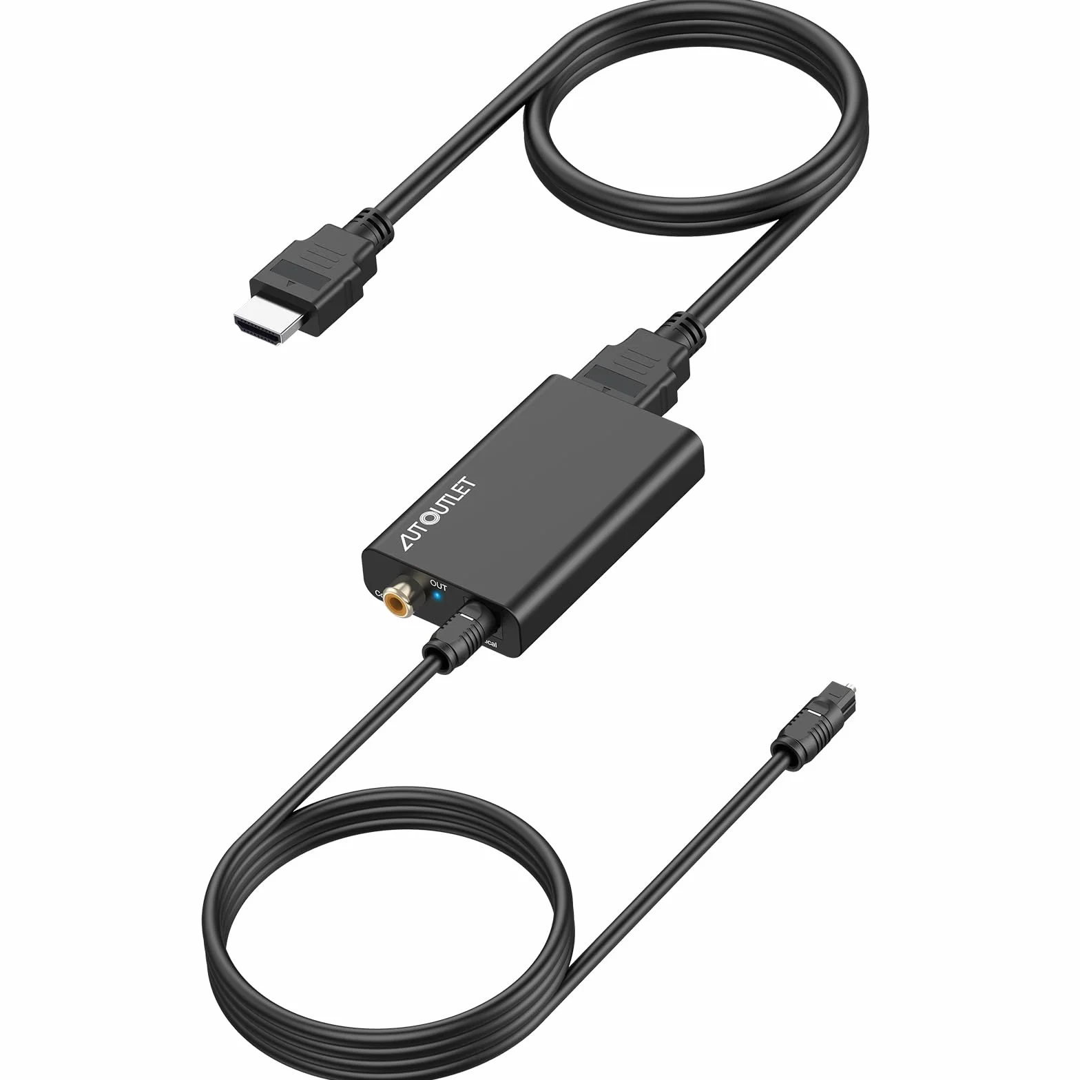 AUTOUTLET Extractor de Audio Digital ARC HDMI ARC a Óptico/Coaxial Convertidor de TV a Sonido Digital para Soundbar, Amplificador