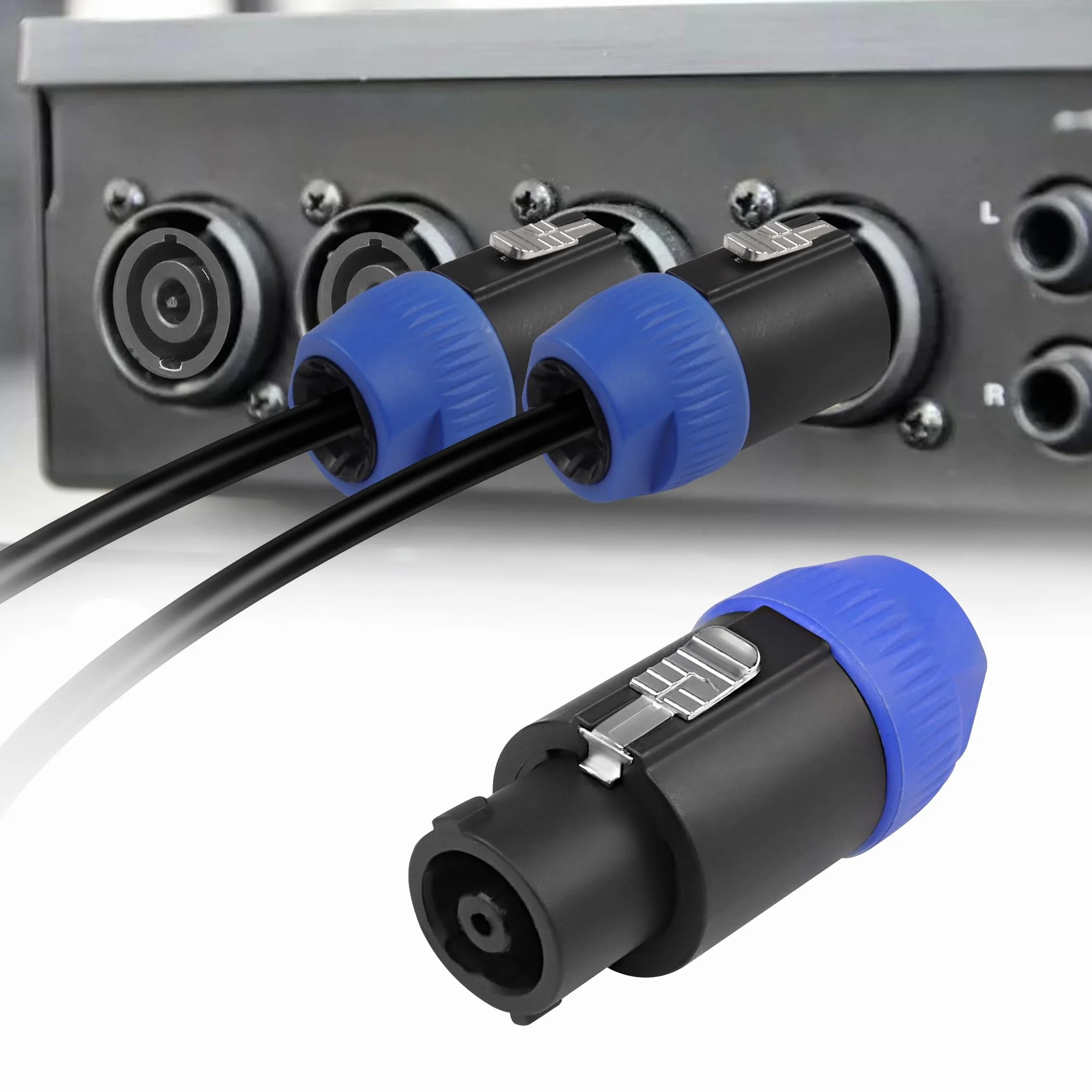 MEIRIYFA Conector de Cable speakon de 8 Polos, NL4FC speakon Conector de Amplificador de Cable Compatible con Jack Twist Lock - Paquete de 2