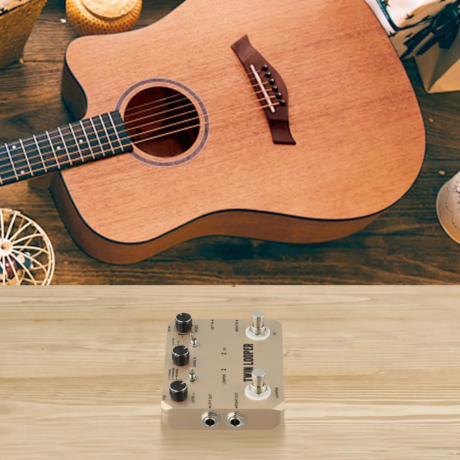 Pedal de guitarra eléctrica Loop Station Rowin Looper con 11 opciones de reproducción y bucle de 10 minutos para una creatividad sin fin