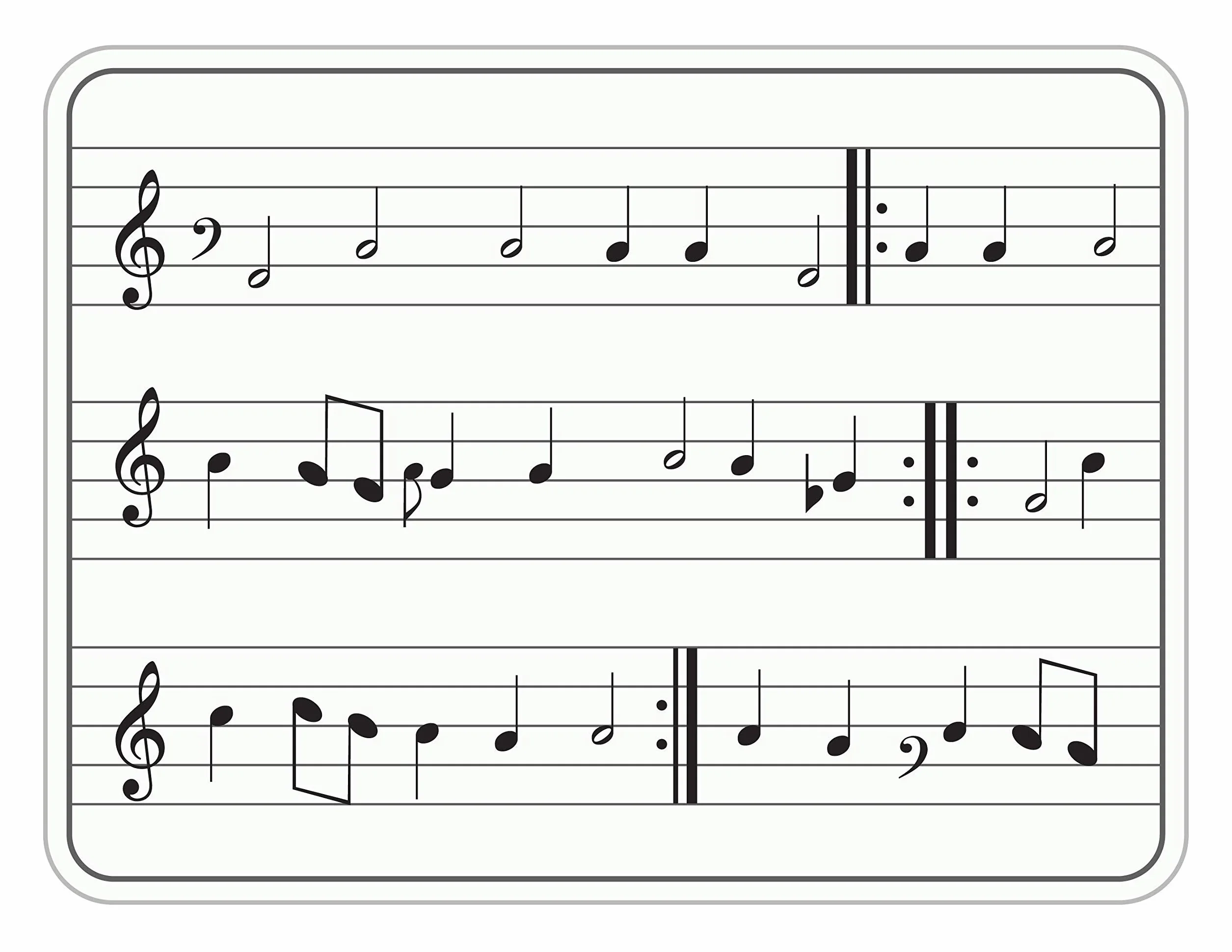 Paquete de 10 pizarras blancas de borrado en seco de 9 x 12 pulgadas para escribir notas musicales y más (mini pizarras blancas de doble cara) borradores incluidos