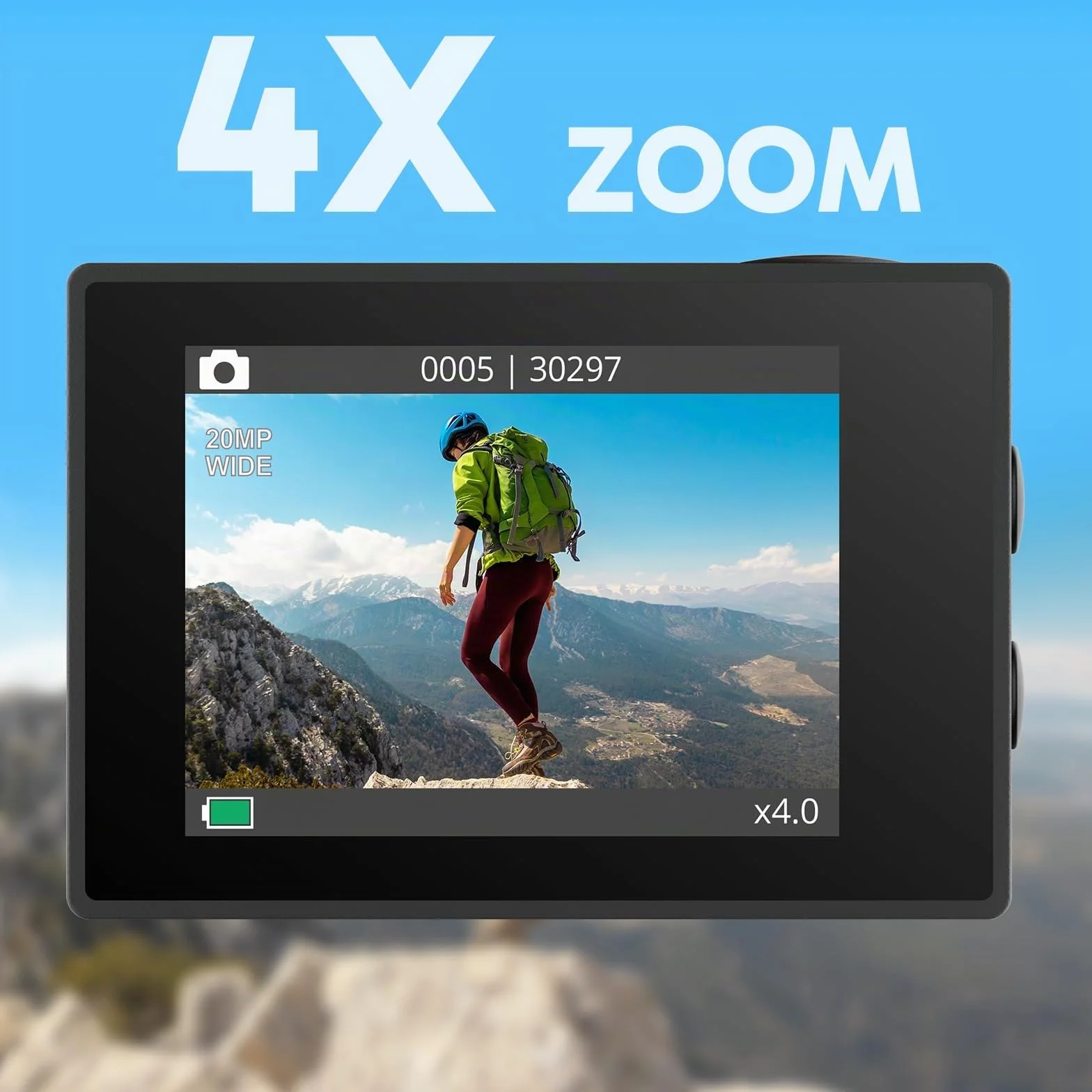 AKASO Pack de Buceo EK7000 Cámara Deportiva 4K 20MP WiFi Cámara de Acción para Surf y Buceo Camara Acuatica Sumergible con Empuñadura Flotante Impermeable, Bolsa de Almacenamiento, 2 Baterías