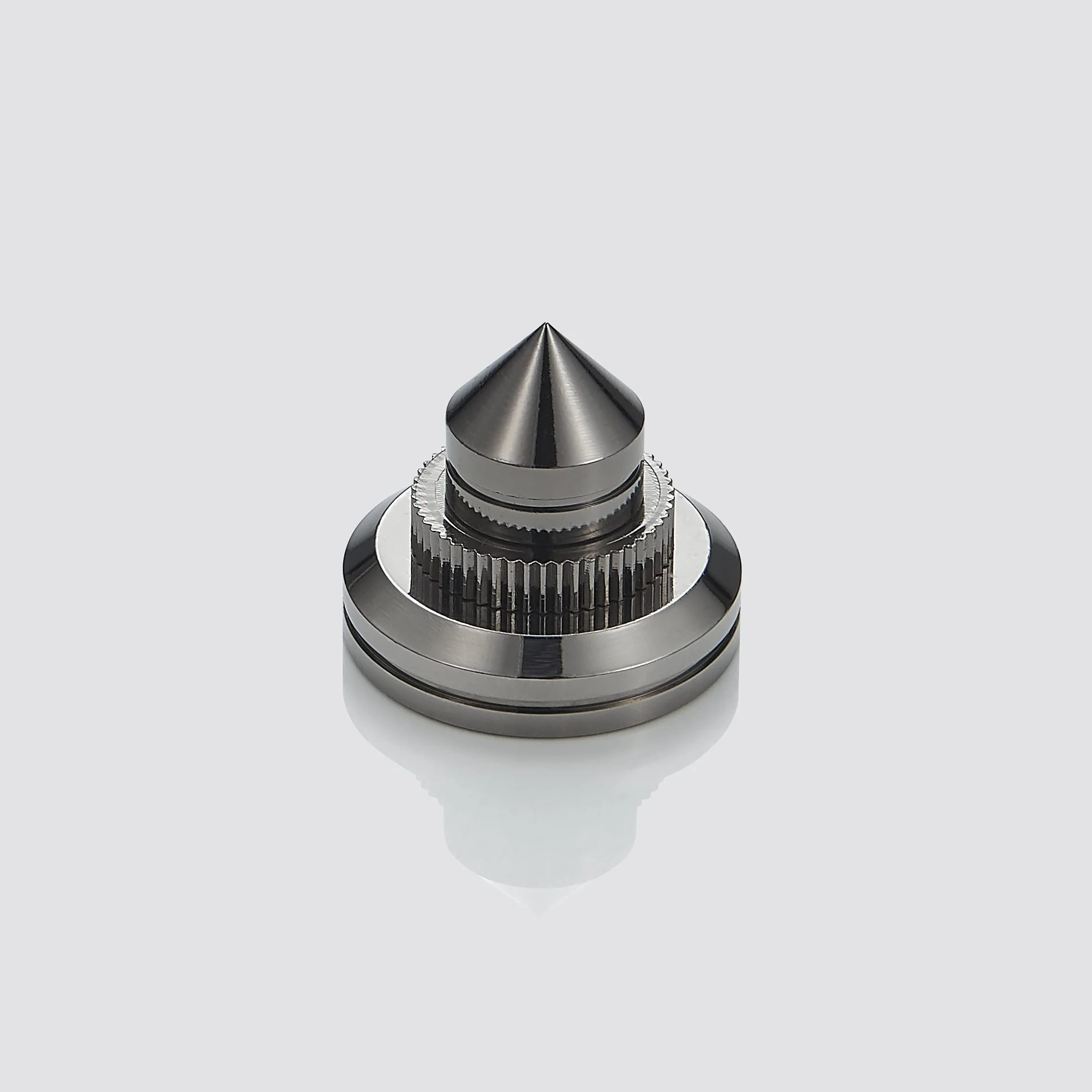 Puntas de desacoplo para Altavoces, Soportes de Altavoz para CD Audio Subwoofer, 8 Piezas Spikes de desacople HiFi con 16x Almohadillas Adhesivas, Ajustables en Altura, Negro