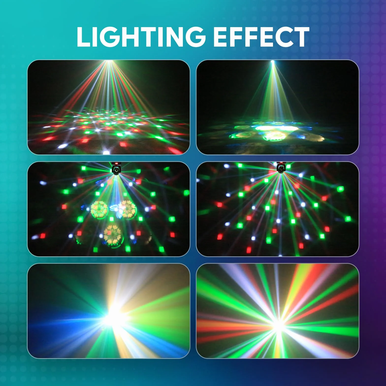 Cabeza Móvil LED 30W,DMX512 RGW Efectos de Iluminación,5 Modos de Control Con Control Remoto Mini Cabeza Movil LED Discoteca Para DJ, Fiestas e Iluminación