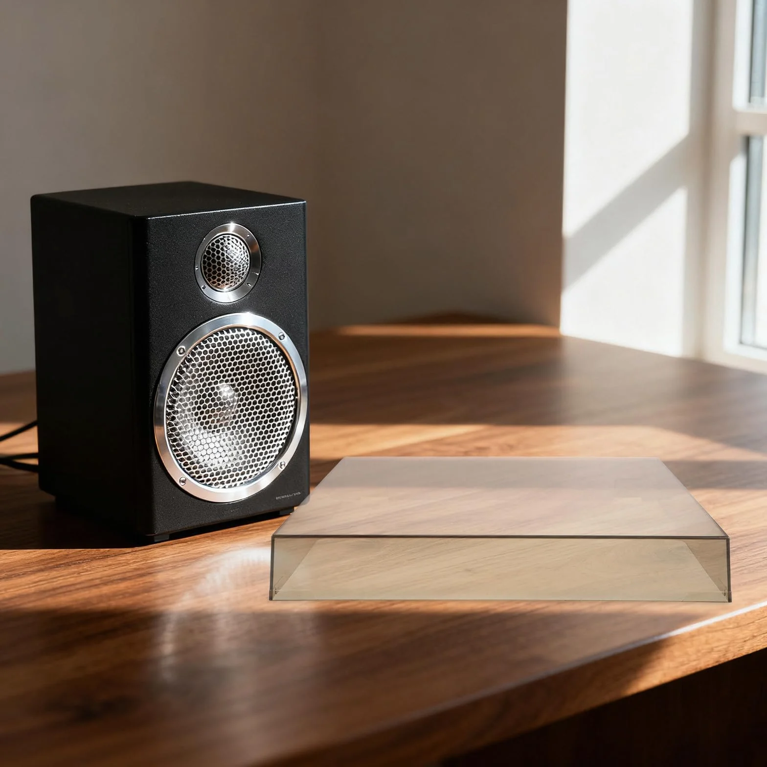 Funda Protectora acrílica Transparente para Tocadiscos, protección para el Plato Giratorio de Equipos de Audio, Tapa Transparente para Tocadiscos estéreo domésticos de 16 x 13 x 2,4