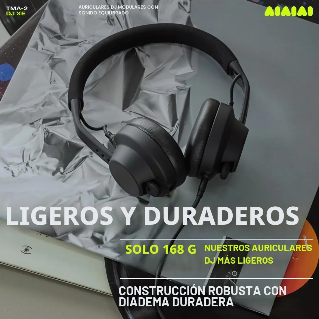 Aiaiai TMA-2 DJ XE - Auriculares DJ Profesionales on-Ear con Sonido equilibrado y Claro, Almohadillas de Alto Aislamiento y Peso de Solo 168 g, diseño Modular con Piezas fácilmente reemplazables