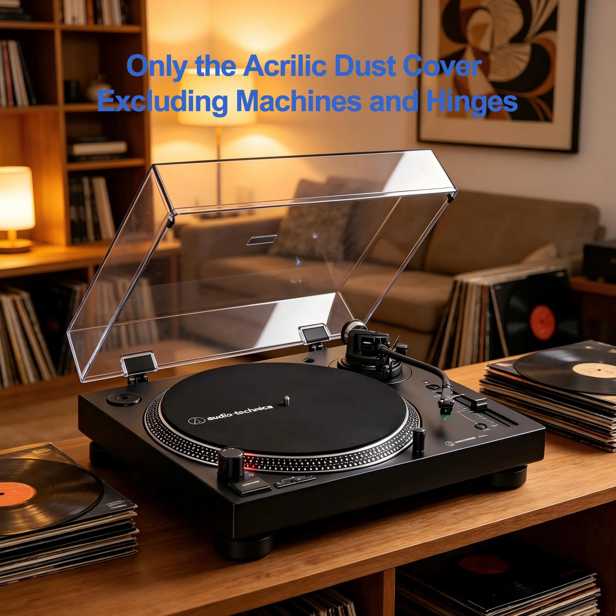 Cubierta antipolvo acrílica para tocadiscos Audio-Technica AT-LP120X LP120XBT | Tapa de repuesto de 3 mm para tocadiscos LP120xBT