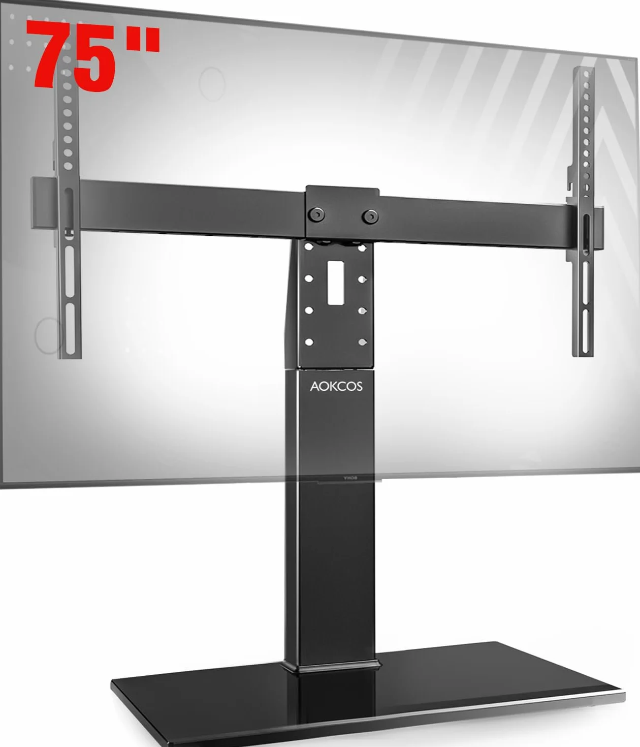 AOKCOS Soporte de TV Giratorio y Altura Ajustable para televisores de 32 a 75 Pulgadas de hasta 50 kg, Soporte Universal para TV MAX VESA 600 x 400 mm