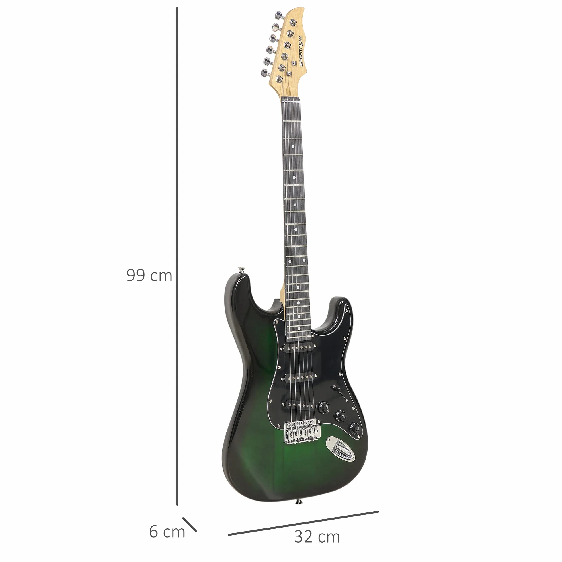 SPORTNOW Kit Guitarra Eléctrica de Iniciación, Guitarra Eléctrica con Amplificador de 15W, Afinador Digital, Cuerdas, Correa, 3 Púas y Funda de Transporte, para Adultos, Adolescentes, Negro