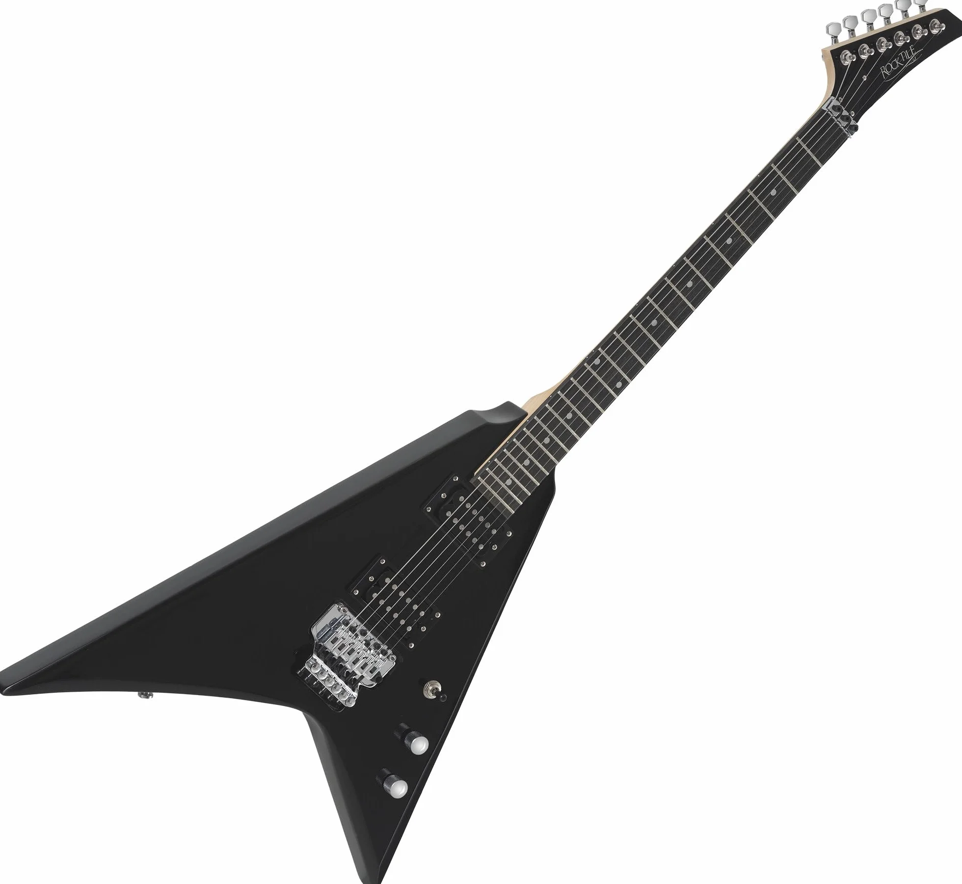 Rocktile MG-3013 Blade Guitarra Eléctrica - Serie Heavy de 6 cuerdas con cuerpo de tilo, mástil de arce, 2 Humbucker, FR-Style Tremolo, 22 trastes, escala de 25,5 pulgadas, cable y accesorios - Black