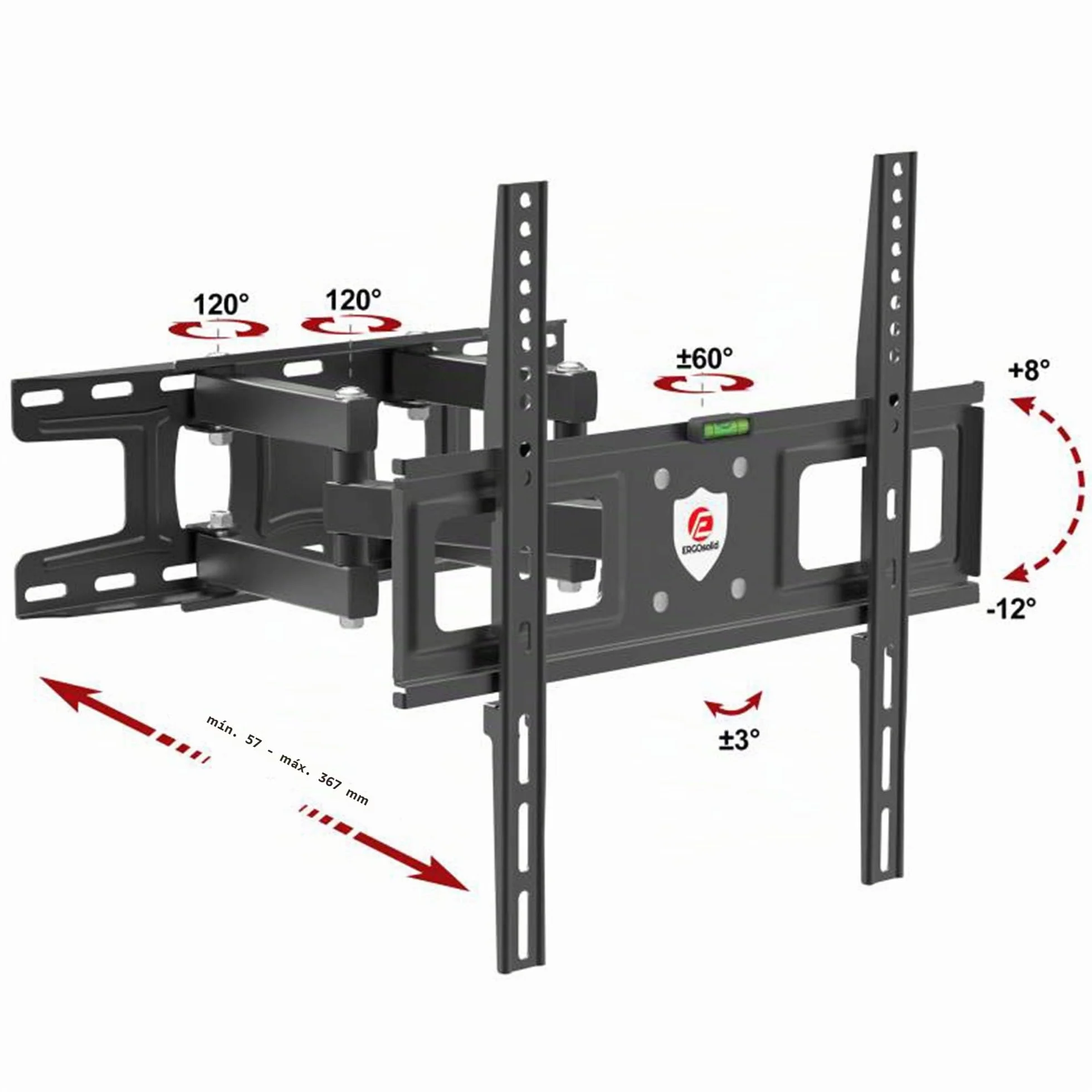 Soporte de Pared inclinable orientable para TV 32-60 Pulgadas VESA 400x400 mm 35 kg