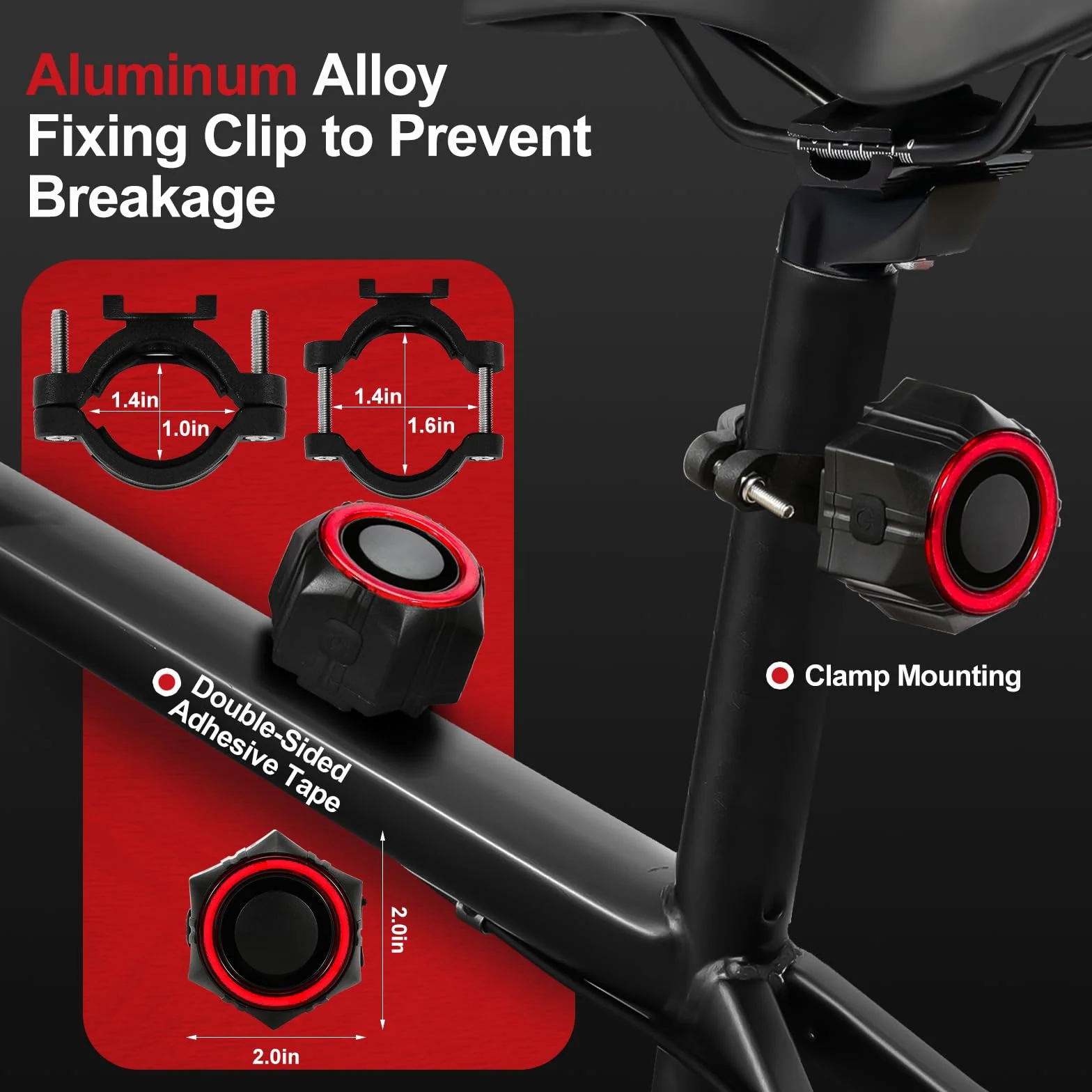 BANGTING 110 dB Alarma Bicicleta con Control Remoto, Alarma Antirrobo Inalámbrica para Moto, Alarma Patinete Electrico Impermeable IP65, Alarma Bicicleta Antirrobo para Bicicleta Electrico (Negro)