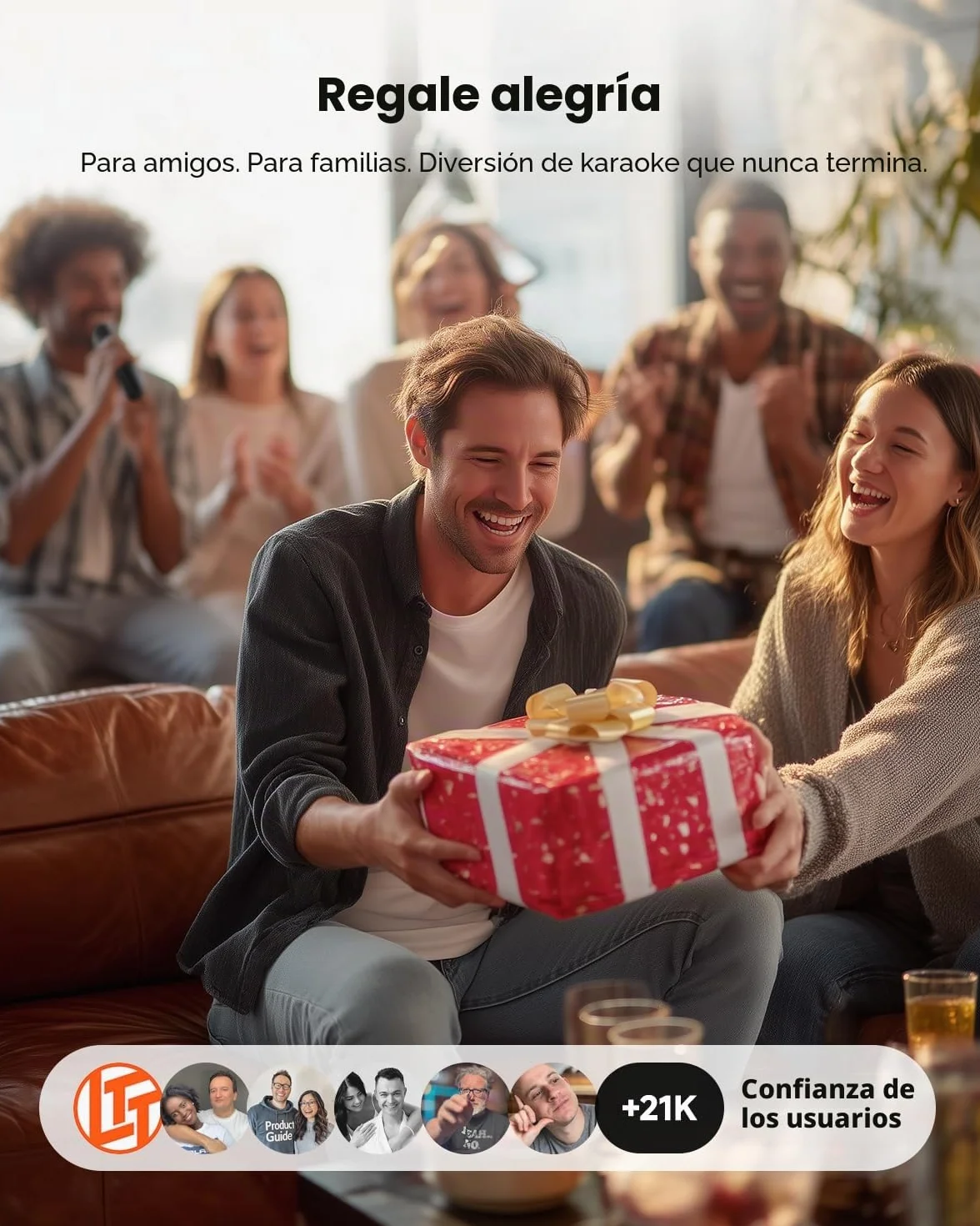 Máquina de karaoke Ikarao para adultos y niños, con pantalla de visualización de letras, conexión WiFi a YouTube y aplicación de karaoke, 2 micrófonos inalámbricos EQ Autotune, sistema PA de karaoke
