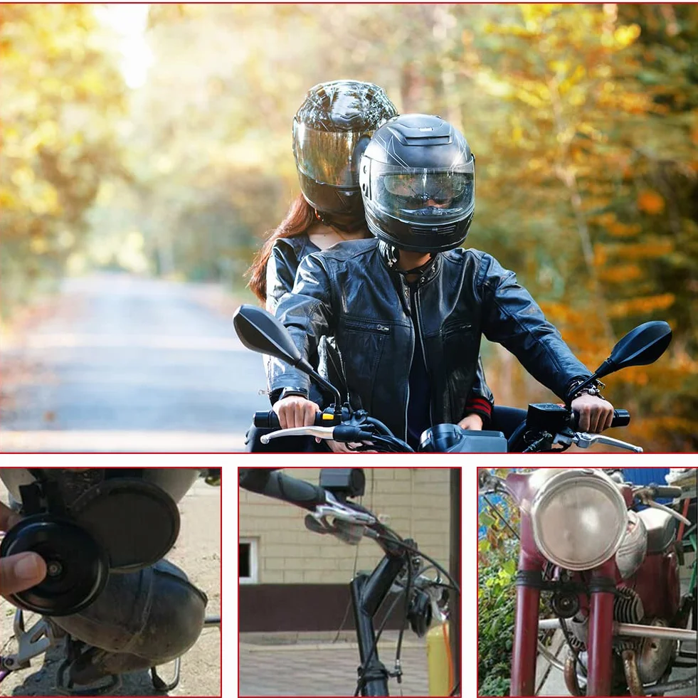 Claxon Moto, Bocina, 12V Moto Bocinas Cuerno Universal, Universal Moto Auto Bocinas Kit Ruidoso, Bocina Electrica Impermeable Universal de la Moto 12V 105dB, Motocicleta Altavoz de Bocina Ruidosa