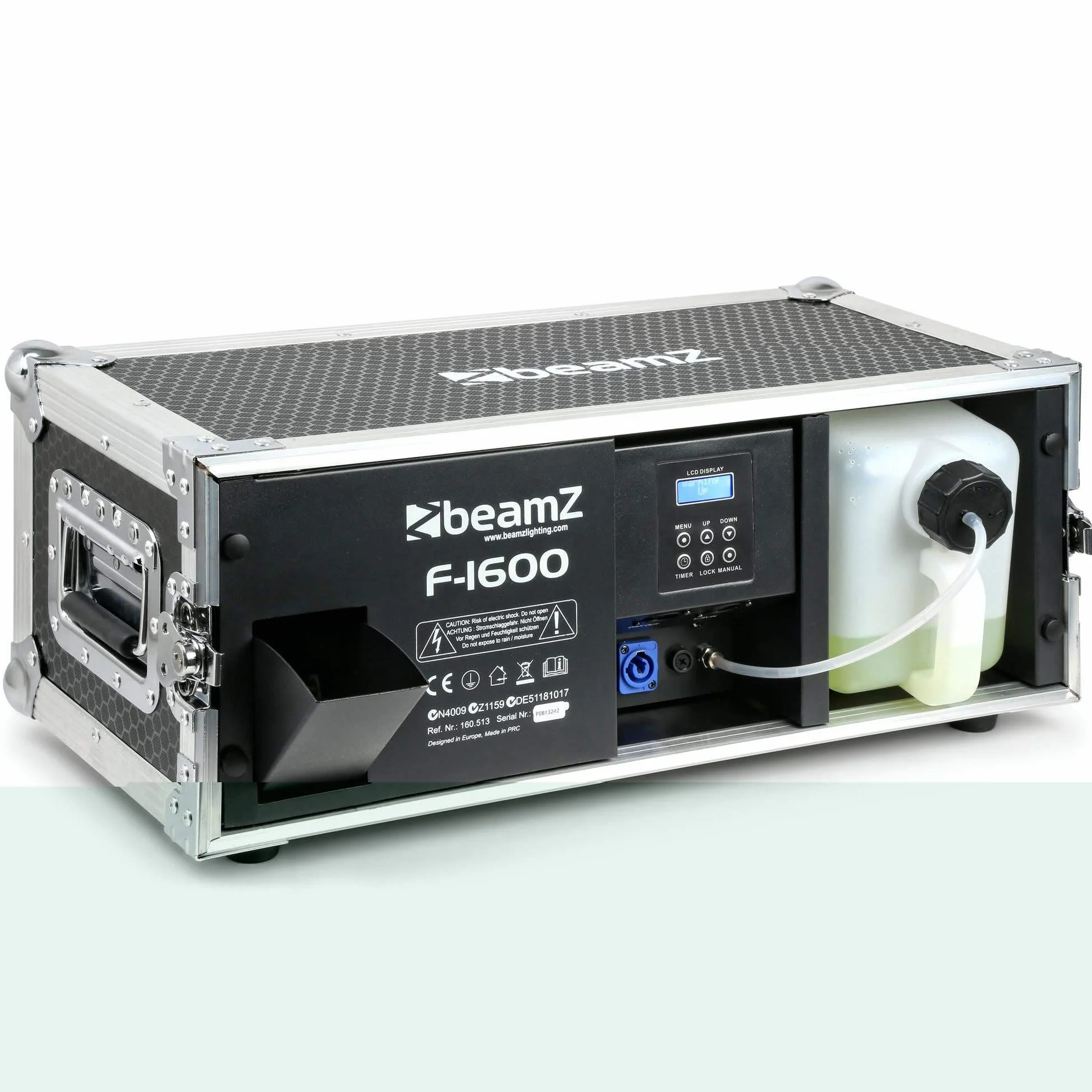 BeamZ F1600 DMX máquina de humo fazer en flight case incl. 5 litros de líquido de humo
