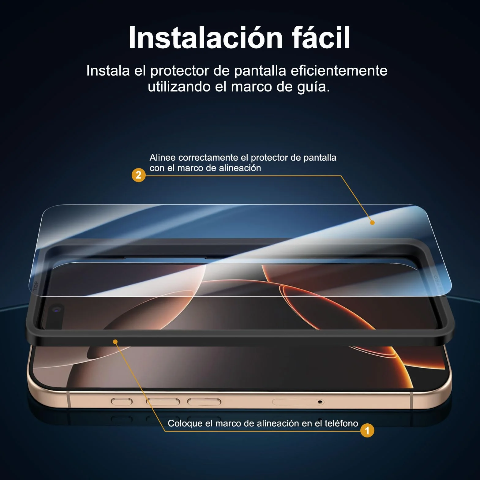 NEW'C 3 Piezas, Protector Pantalla para iPhone 17, 17 Pro, iPhone 16 Pro (6,3″), Cristal templado con herramienta de instalación fácil incluida, Antiarañazos, Antihuellas, Dureza 9H, Ultra Resistente