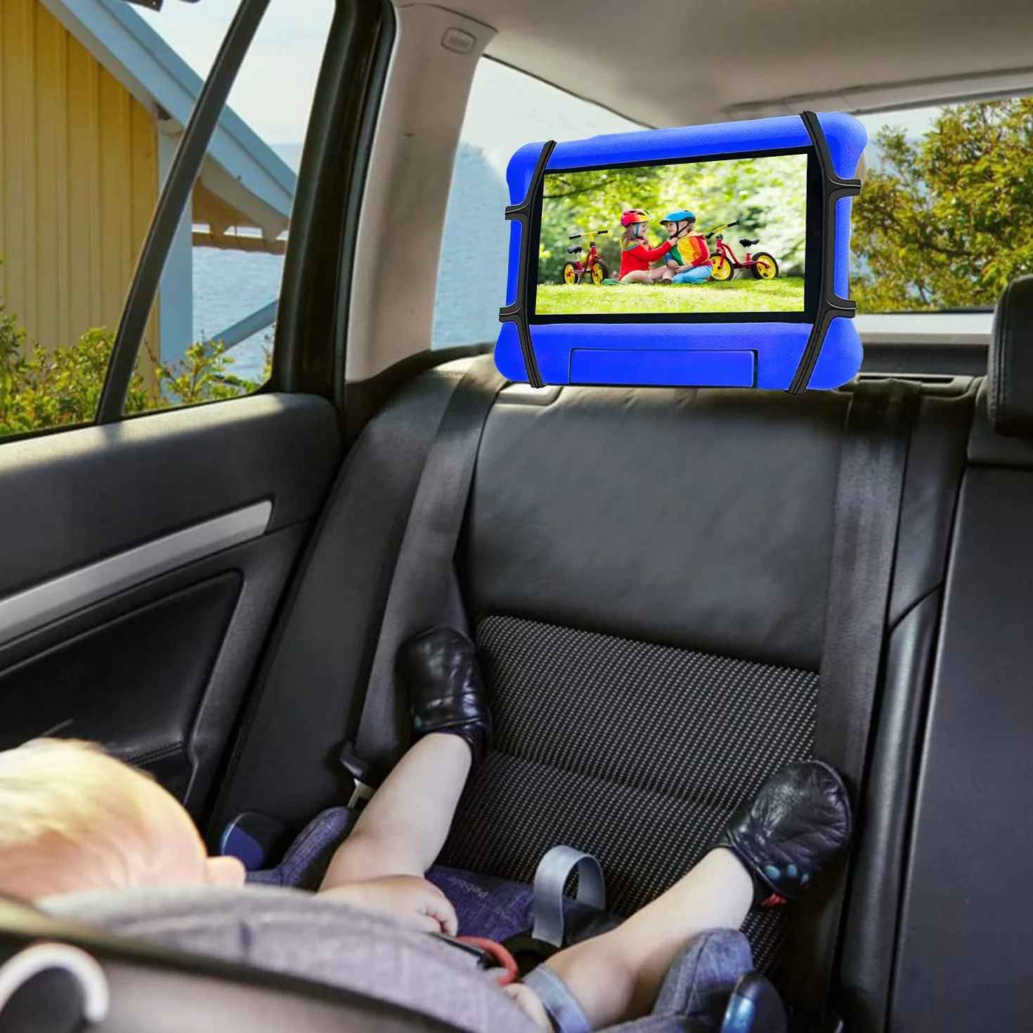 Hikig Soporte Tableta Coche, Reposacabeza Universal con Soporte 360° para iPhone/iPad y Pantallas de 3,5 a 12,9 Pulgadas, con Correas de Nylon Elásticas