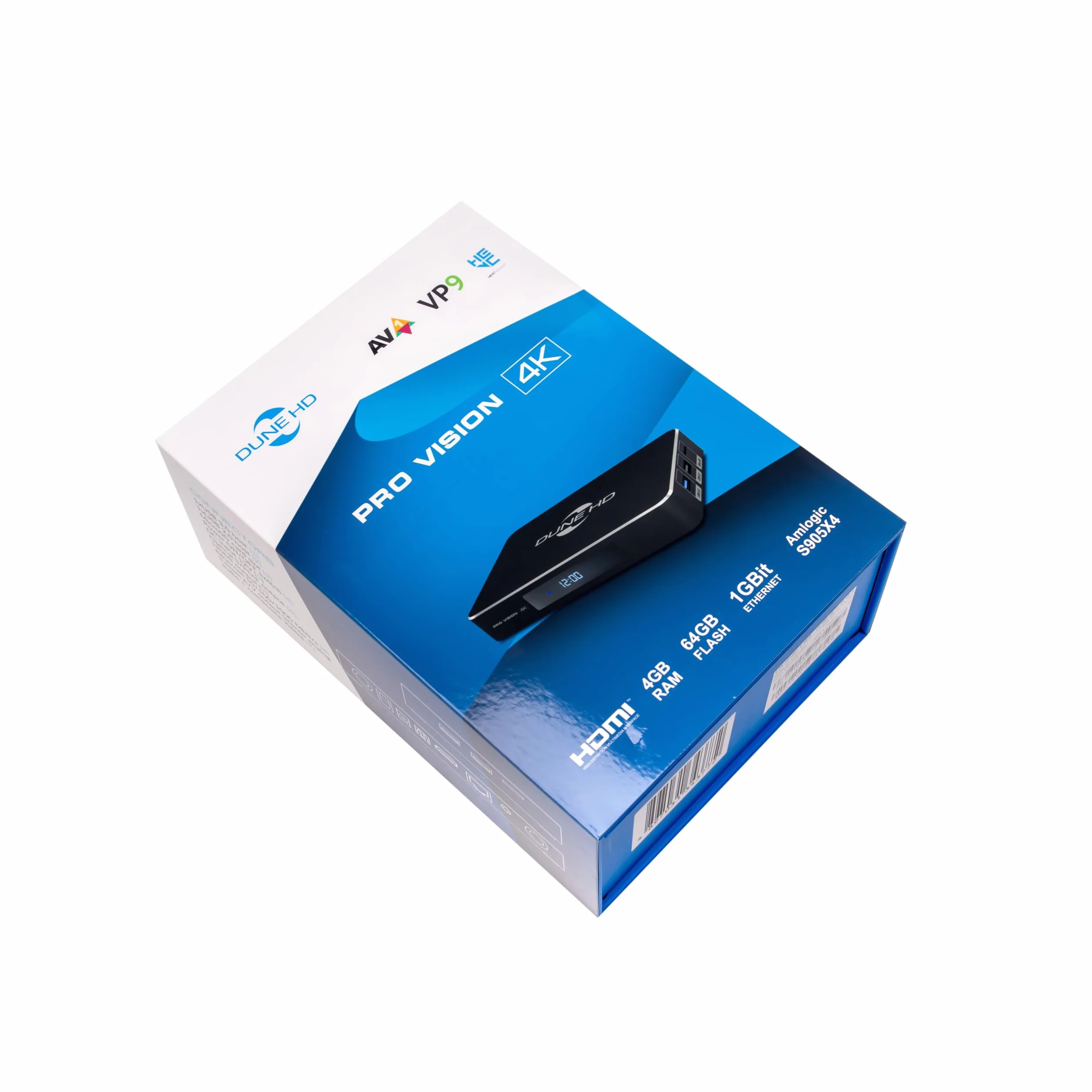 Dune HD Pro Vision 4K, Reproductor Multimedia, Android Box, Dolb Visio, Atmo, S905X4-J, HD-Audio, HDMI, 2.1, BT 5, WiFi, 1Gbit, USB 3.0, 4GB / 64GB, Optical S/PDIF, 4Kp60, 1080p, AV1