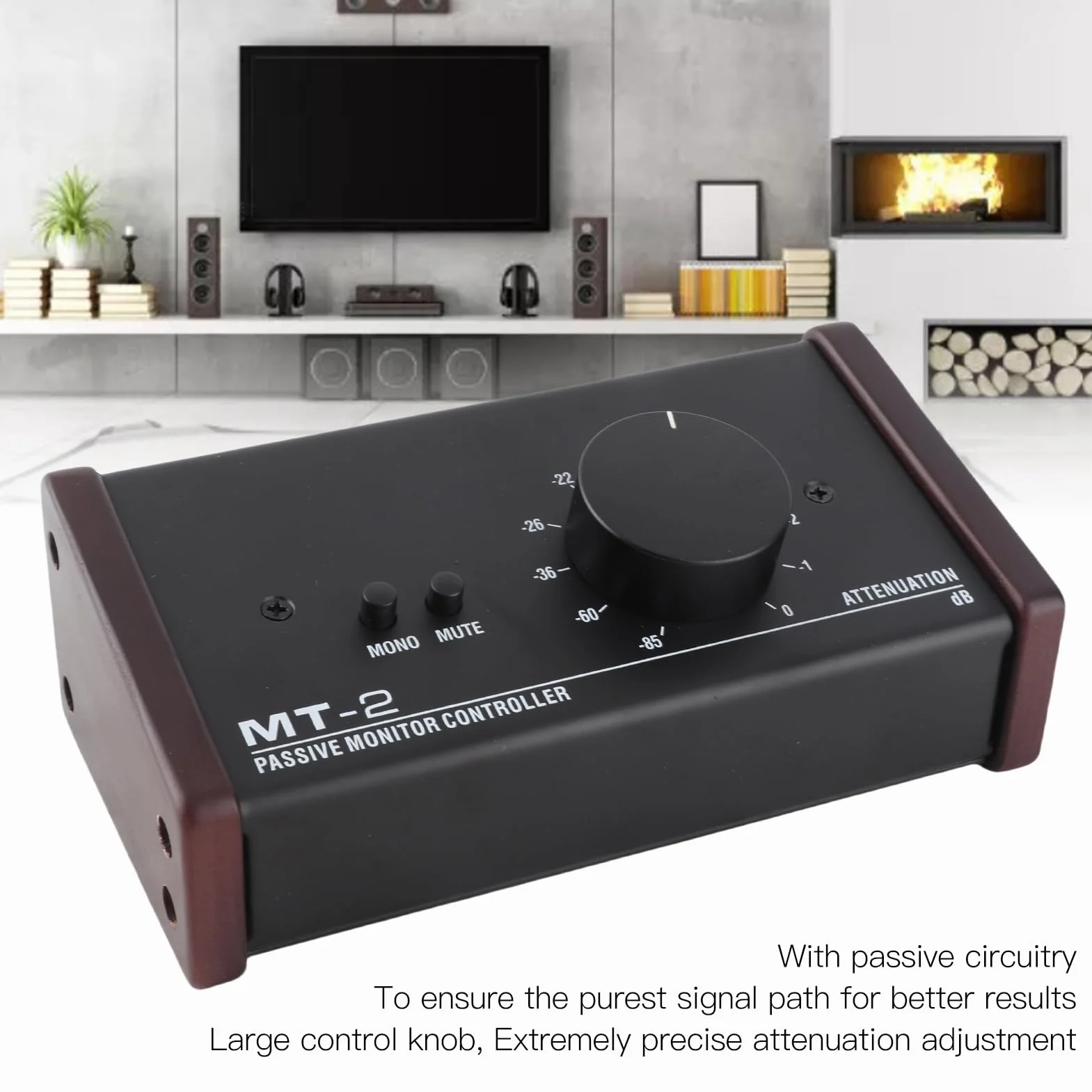 Controlador de Monitor Pasivo, Controlador de Monitor de Estudio Pasivo con Interfaz XLR Y 3,5 Mm Perilla de Volumen Grande Control de Silencio Controlador de Volumen Estéreo Pasivo