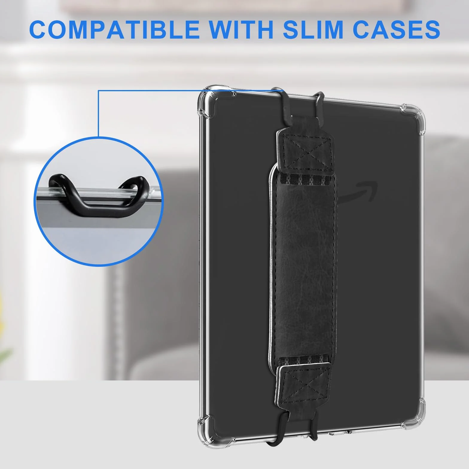 Universal Soft Hand Strap para eReader 6-7 Pulgadas Compatible con Kindle/Kobo/Pocketbook/Tolino/Sony/Paperwhite/Nook Negro