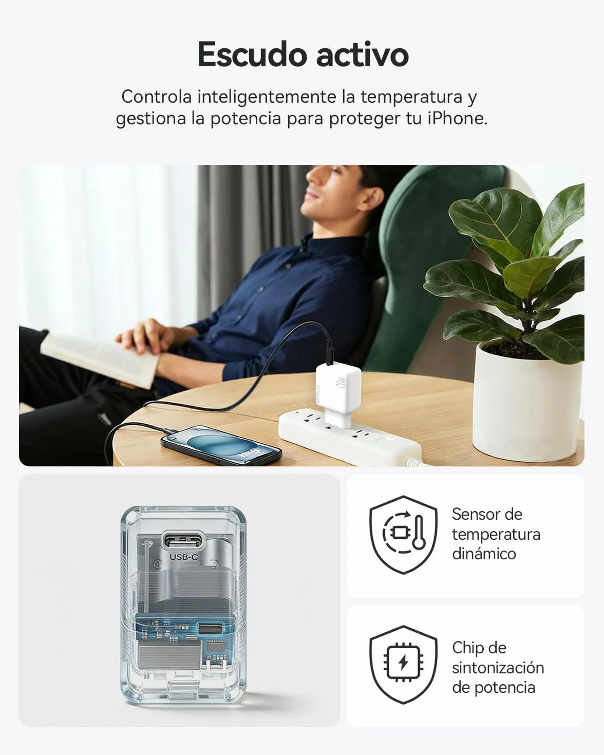 Cargador Carga Rapida para iPhone 14/14 Pro/14 Pro Max/14 Plus 13 12 11 SE XR X XS 8, 20W USB C Carregador Enchufe Rapido