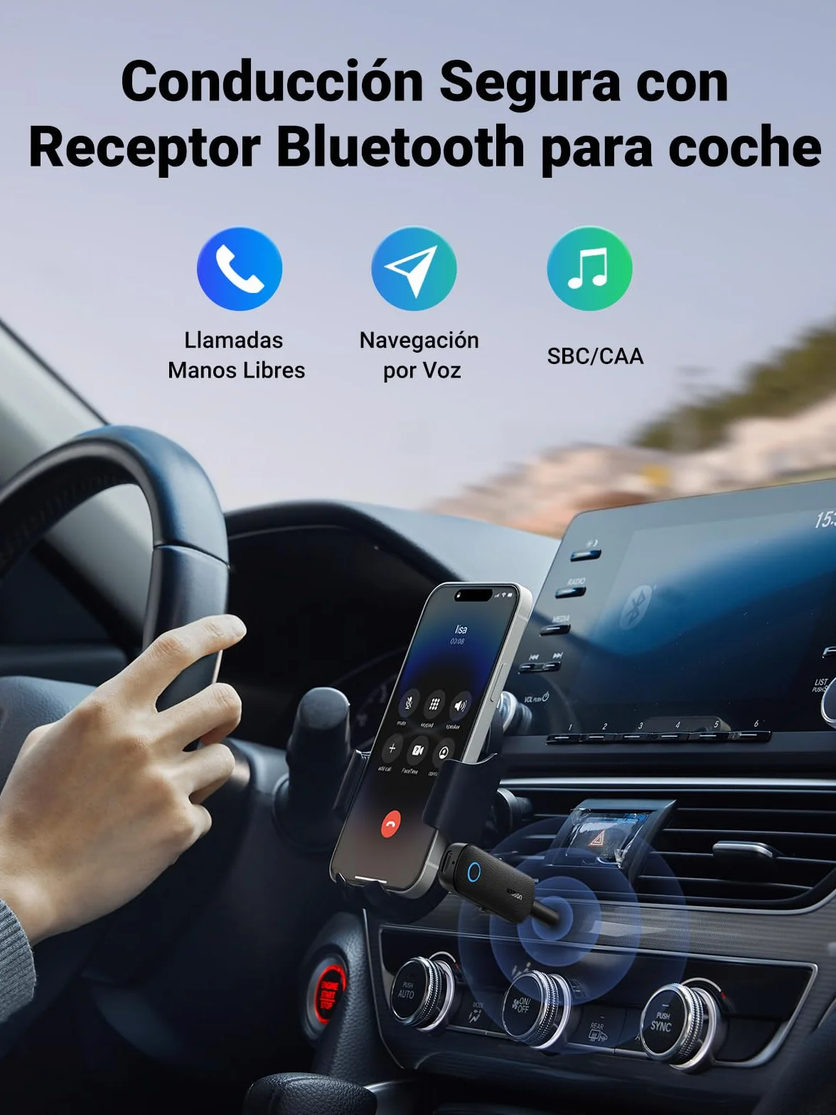 UGREEN Transmisor Receptor Bluetooth 5.4 Adaptador 2 en 1 Emisor Audio Jack 3,5mm para TV PC Coche Amplificador