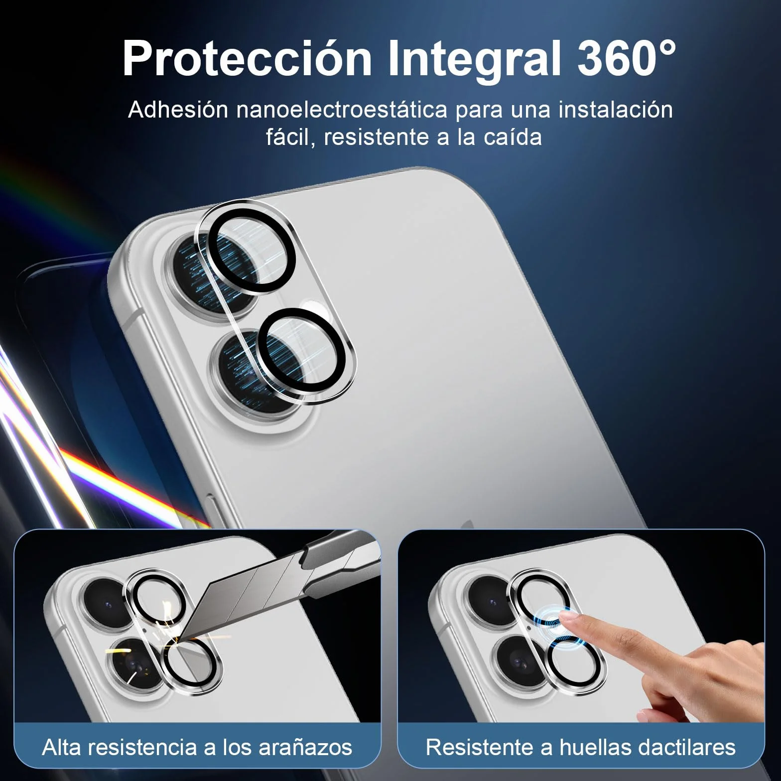 NEW'C 2 x Protector Pantalla para iPhone 17 (6,3 Pulgadas) y 2 x Protector Pantalla Protector de Lente de Cámara - Cristal Templado - Ultra Resistente - Herramienta de instalación fácil incluida