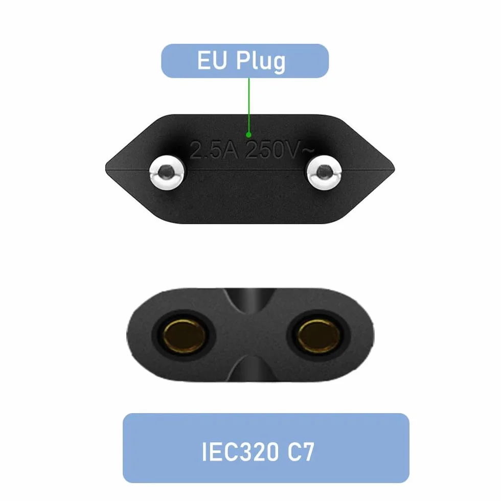 CABLEPELADO Cable Alimentación Tipo C Euro - Cable C7 - Cable Euro 8 - Compatible con Samsung Toshiba LG Philips Sharp Sony, Monitor, DVD Printer Radio BLU-Ray PlayStation Xbox - 1.50 Metros - Negro