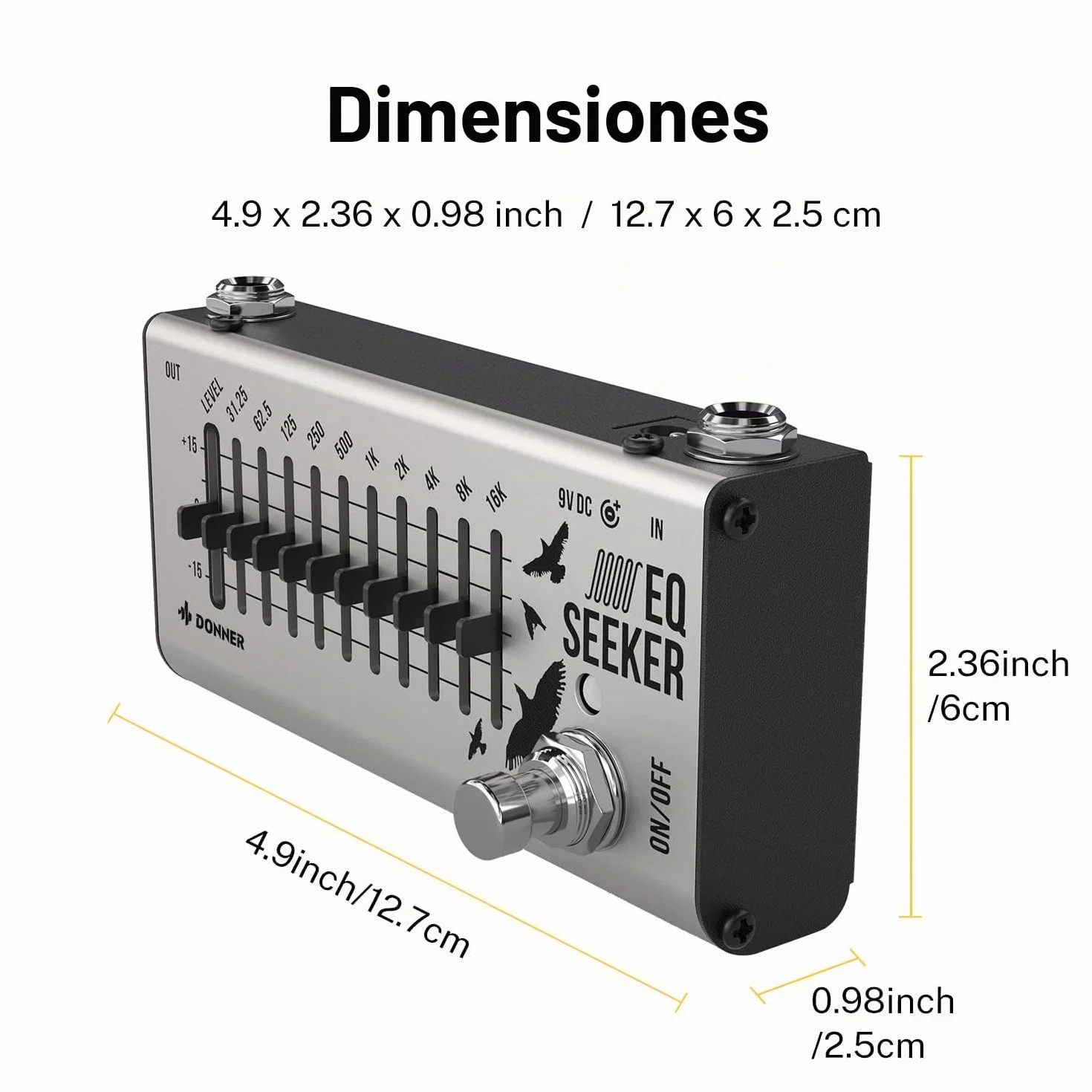 Pedal EQ Donner, ecualizador de 10 bandas, EQ Seeker para guitarra y bajo, true bypass