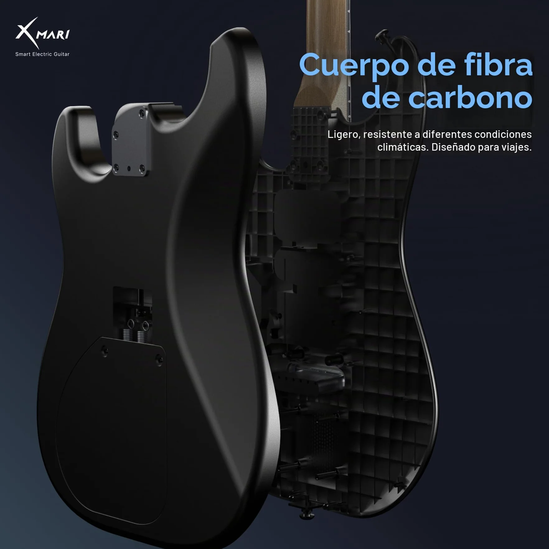 Enya XMARI - Guitarra eléctrica inteligente con efectos DSP integrados, 4 preajustes, grabación USB-C OTG, salida de auriculares, pastillas de cerámica personalizadas, cuerpo de fibra de carbono, con