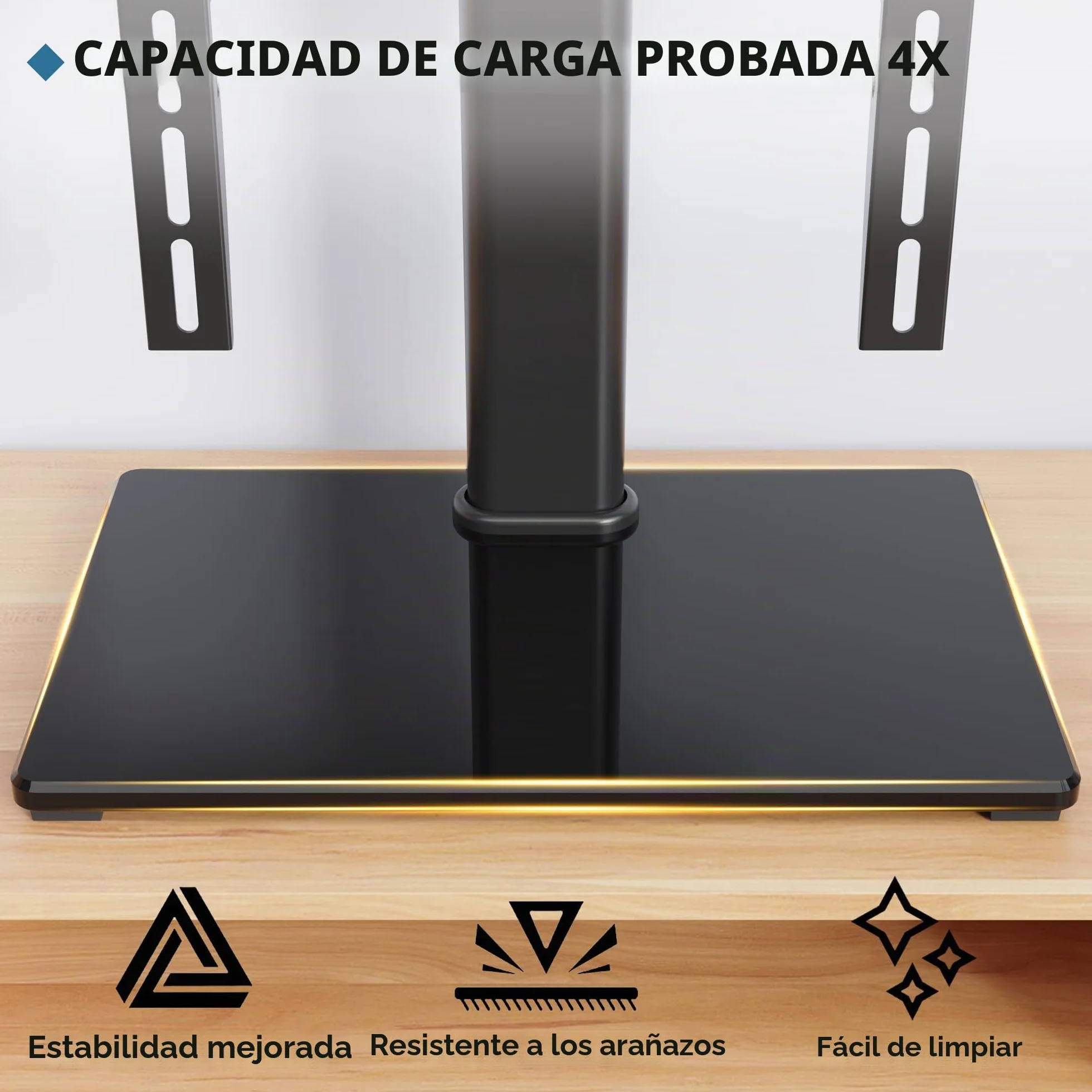 BONTEC Soporte TV Pie Giratorio Universal para 24-60 Pulgadas, Carga 45 kg, VESA 400x400 mm