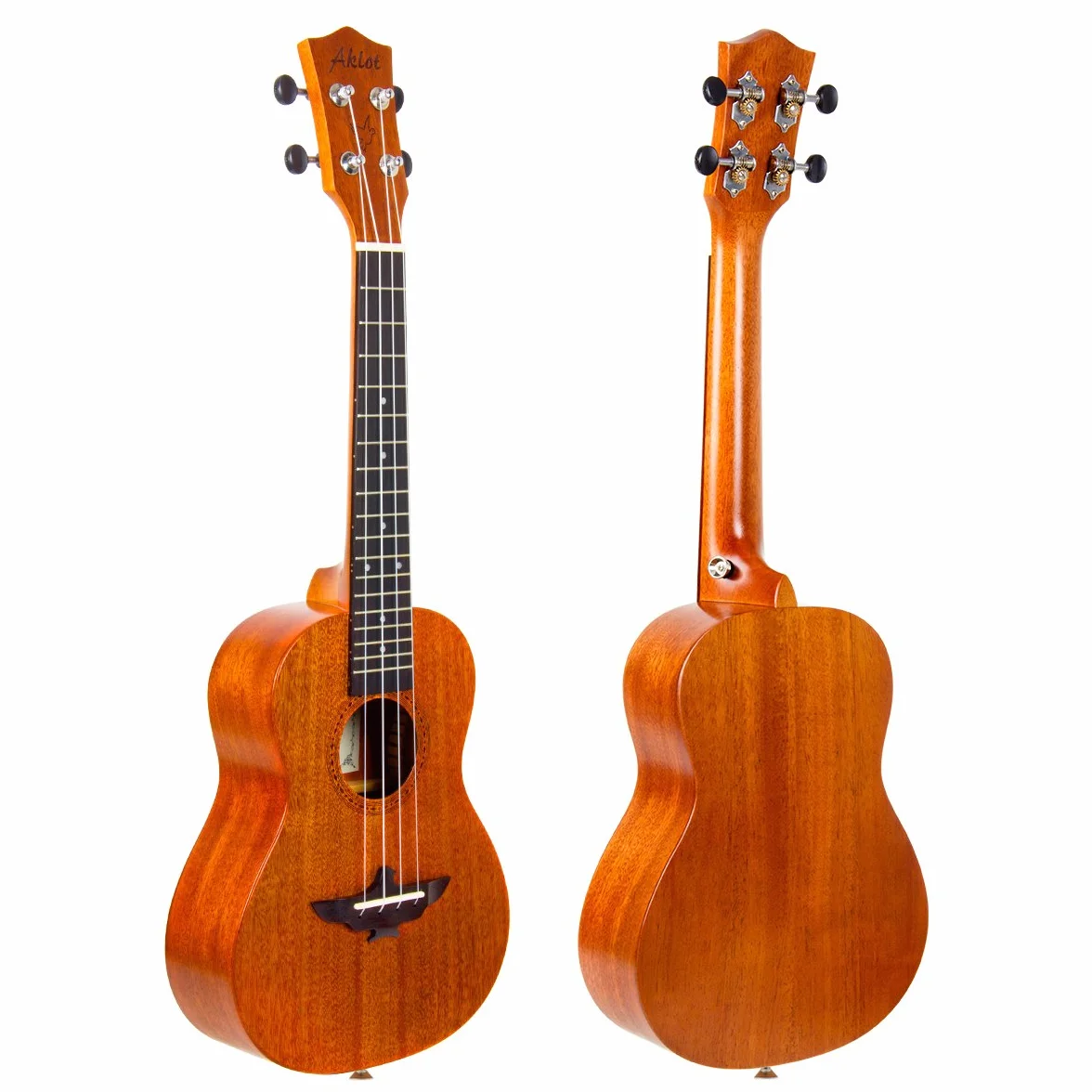 Aklot Concierto Ukelele de 23 Pulgadas Caoba Maciza Ukeleles Para Principiantes Profesionales Con Curso en línea gratuito y 8 Kit de inicio