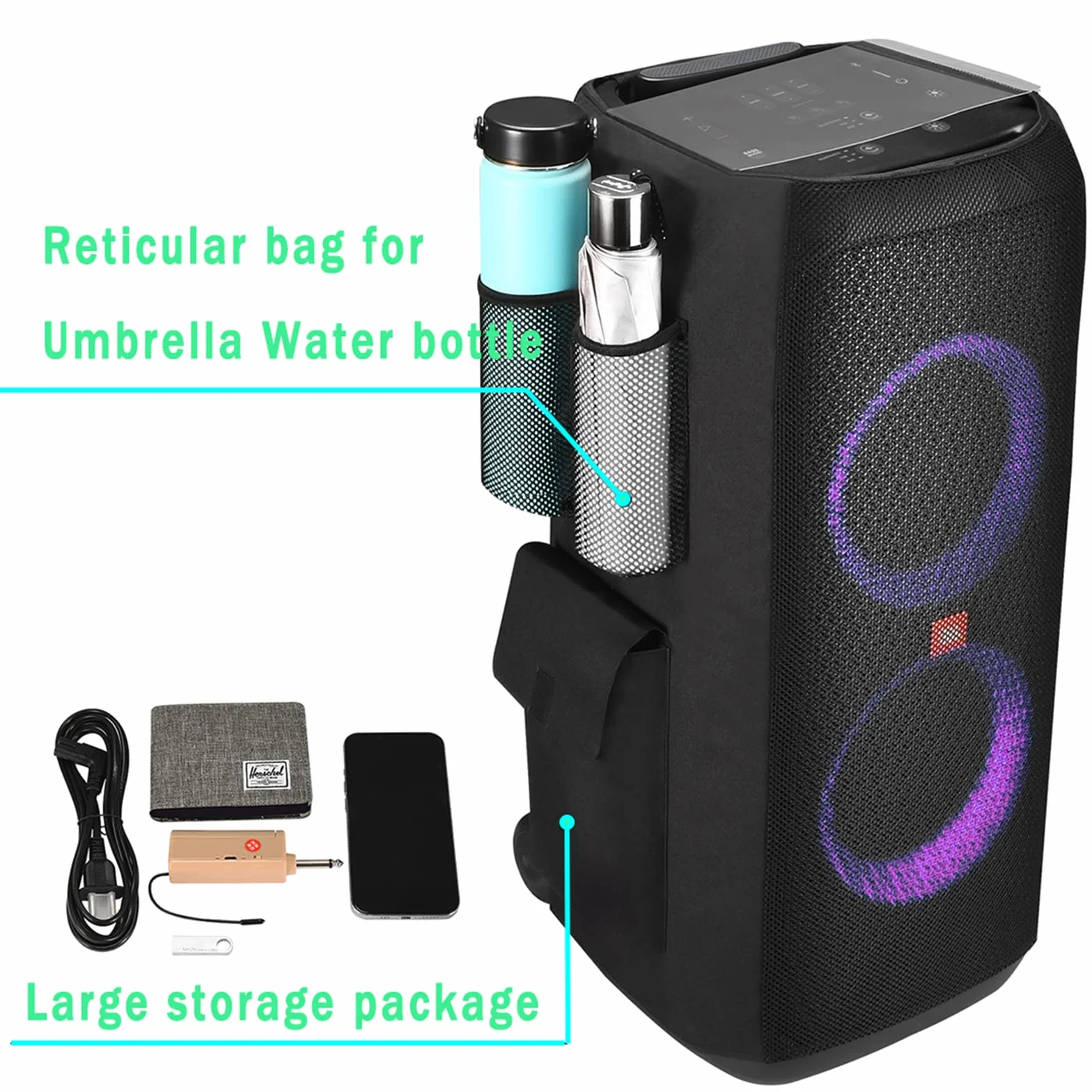 Estuche para JBL PartyBox 310 - Altavoz portátil para Fiestas, PartyBox 310 Accesorios Funda Protectora portátil Funda de Almacenamiento Suave para el Polvo (Negro)
