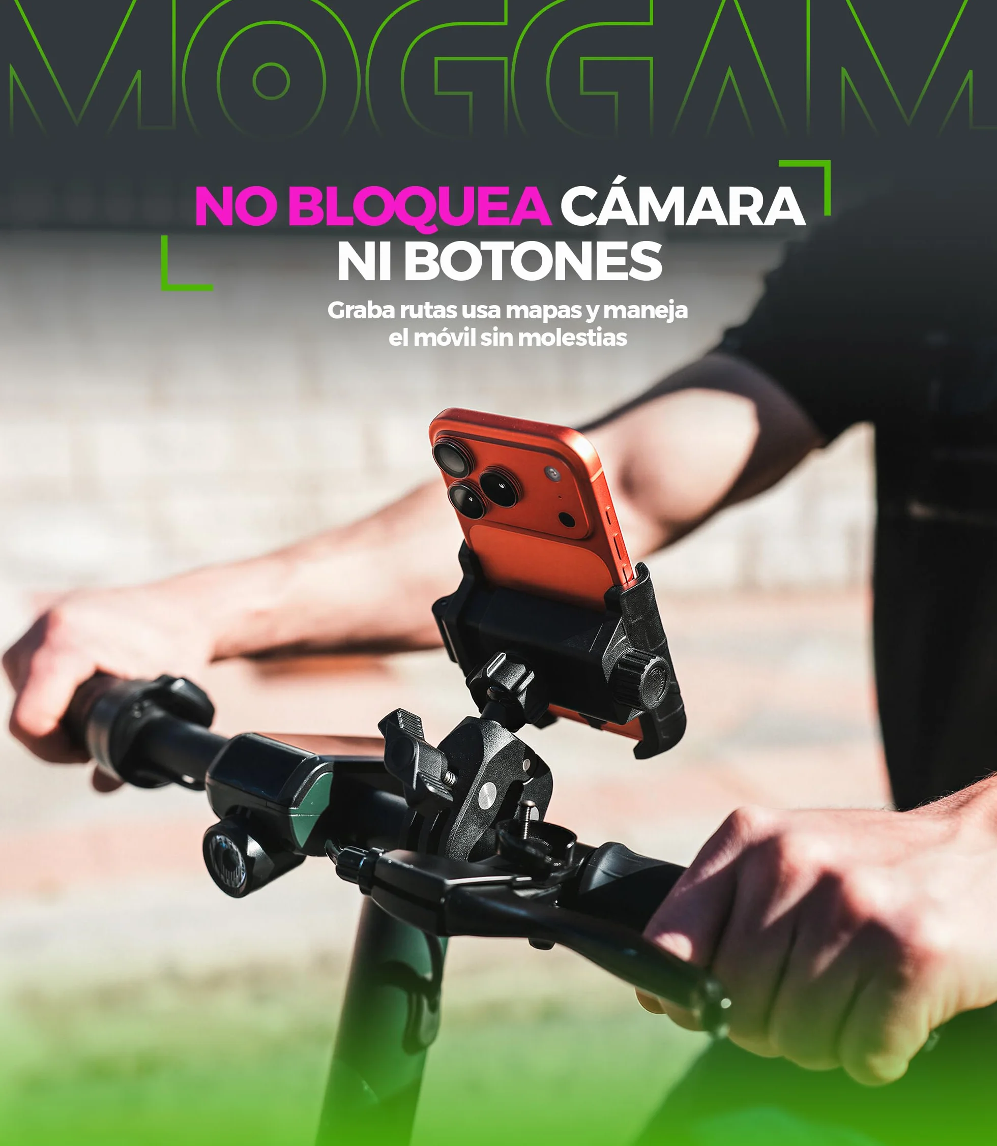 Soporte Móvil Ultra Resistente Antivibración para Bicicleta con Pinza de Aluminio Rotación 360° para Manillar MTB Smartphone
