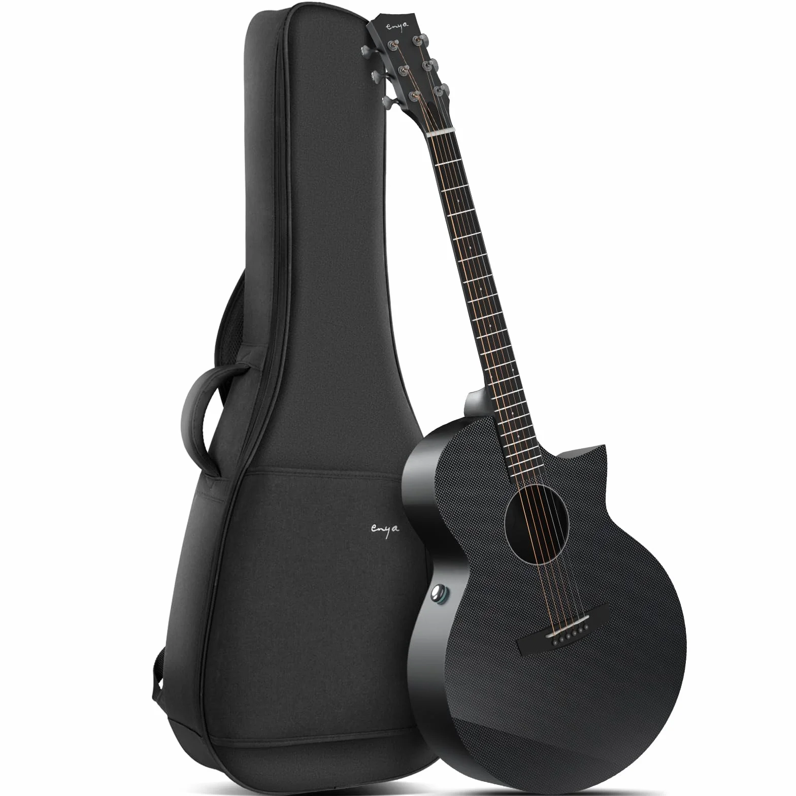 Enya X3 PRO Guitarra Set - 4/4 Guitarra Electroacústicas de Fibra de Carbono para Niño Adulto Principiante Tocando y Cantando Electric Acoustic Guitar Viernes Negro Lunes Cibernético Navidad Regalo